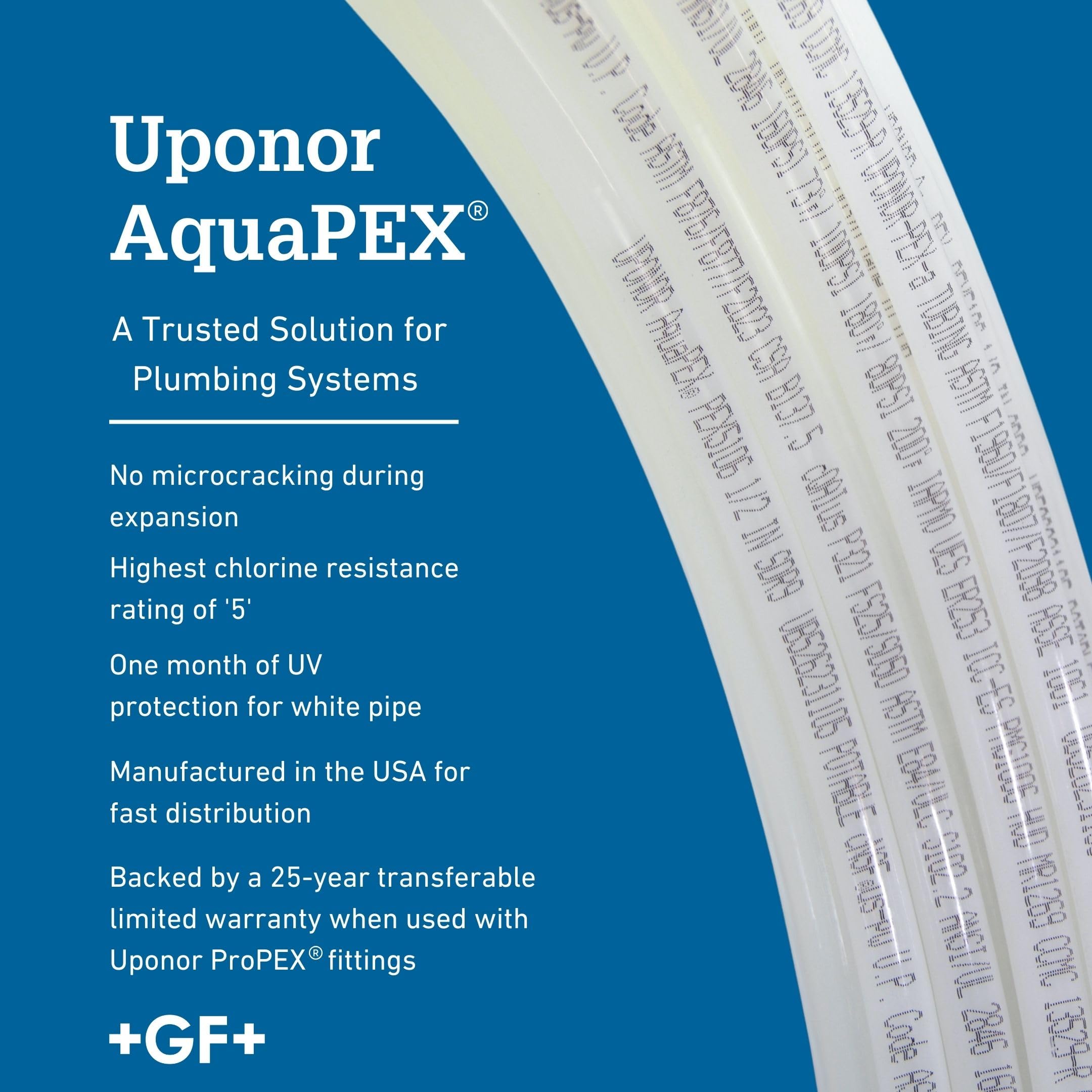 Uponor Wirsbo f1041000 aquapex blanco tubo bobina de 100 ft (pex-a) – seguridad contra incendios, fontanería, calefacción y refrigeración radiante, 1 "