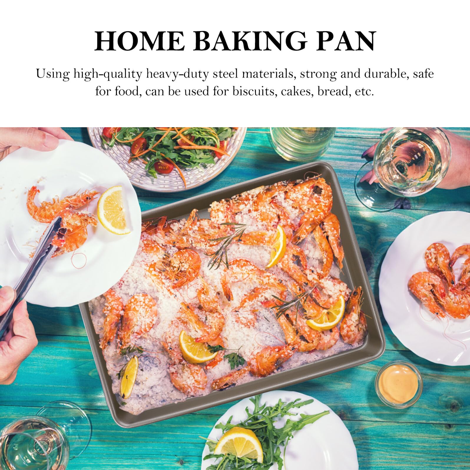 Bandeja para Hornear de Acero al Carbono Dorada Antiadherente Multiusos para Pizza Pasteles y Cocina Profesional Horno Doméstico y Restaurante