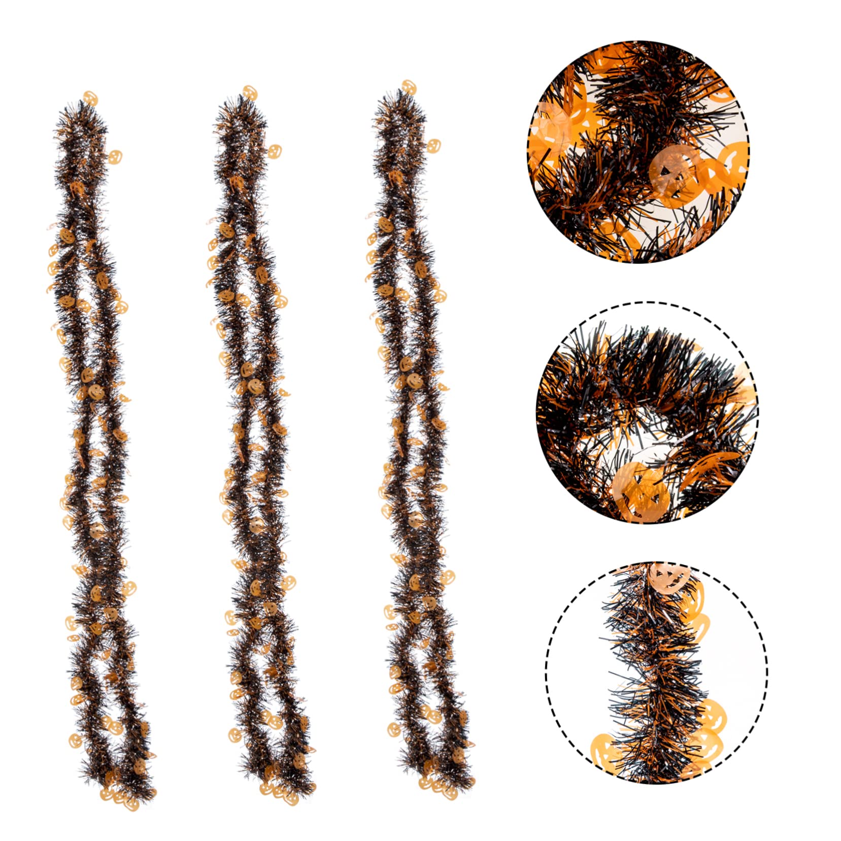 Ciieeo 9 STK Halloween-Dekorationen Halloween glänzende Girlande Halloween-Schlafzimmerdekorationen Halloween wanddeko Halloween aussendeko metalldeko Lametta Halloween-Girlande für Baum