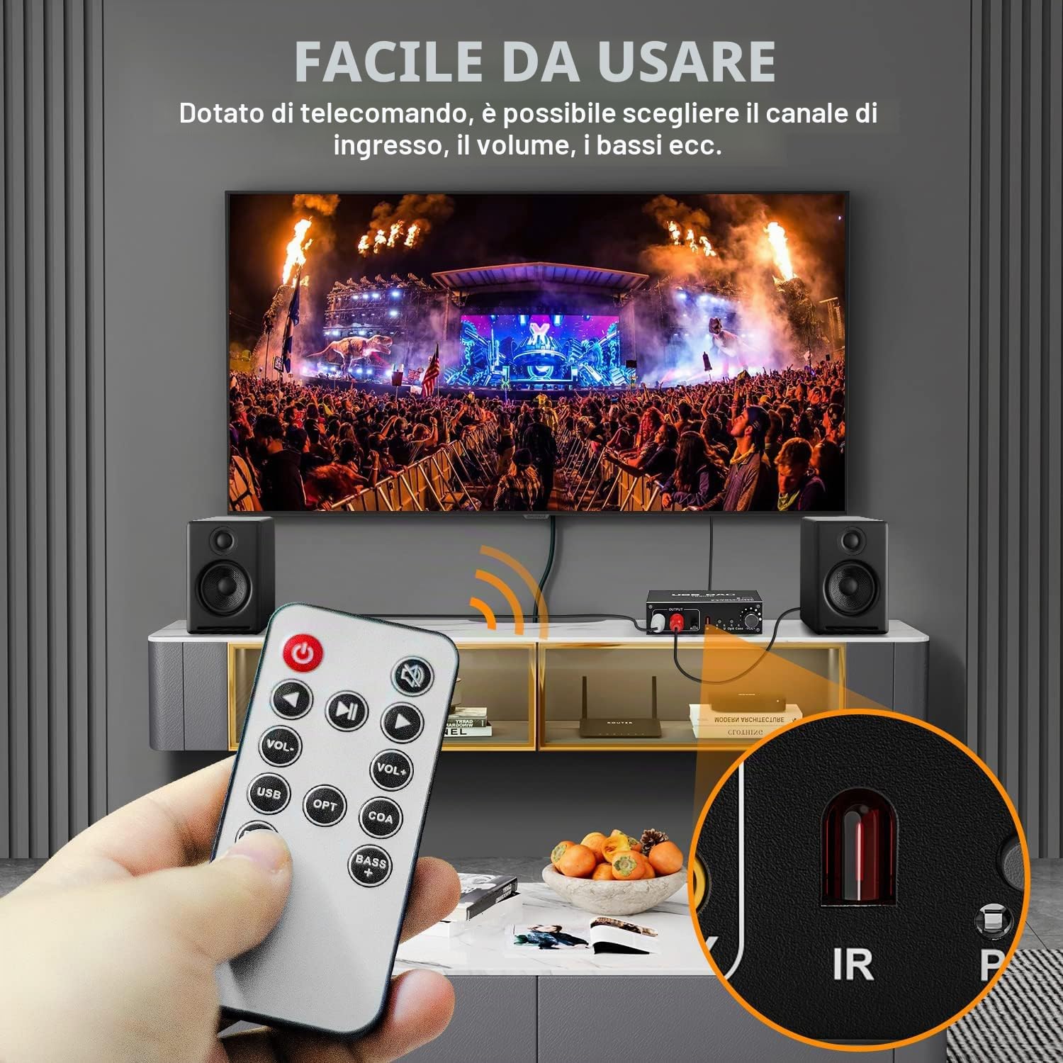 Tendak Convertitore audio digitale a analogico DAC USB da 192 KHz, SPDIF ottico USB coassiale a scatola stereo analogica L/R 3,5 mm jack convertitore adattatore audio con controllo del volume