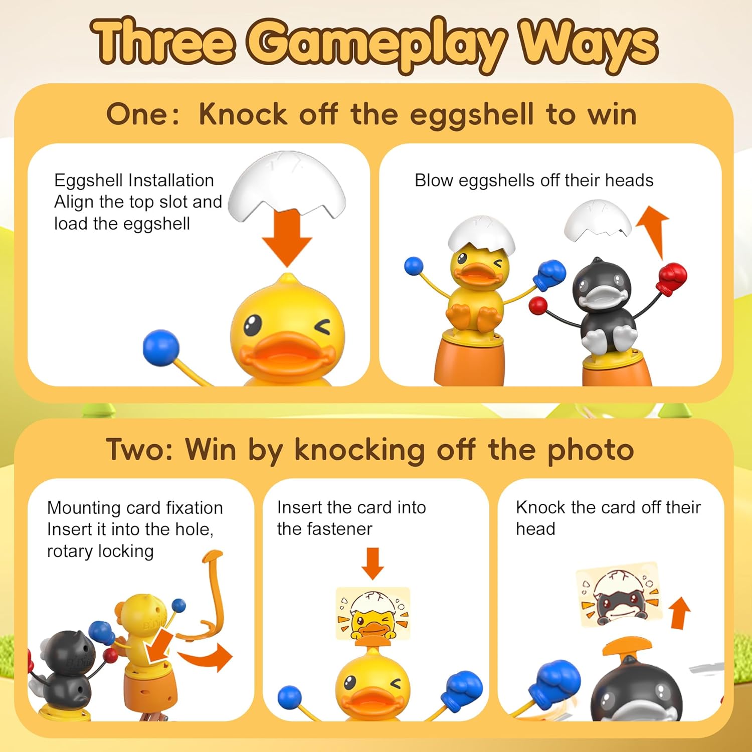 B.Duck Board Games, Toddler Games Ducks Toy Kids Punching Toys for Age 4-6, Kids Activities Preschool Games for Ages 4-8, Boys and Girls 2 Players, Gifts Christmas Birthday Baby Shower