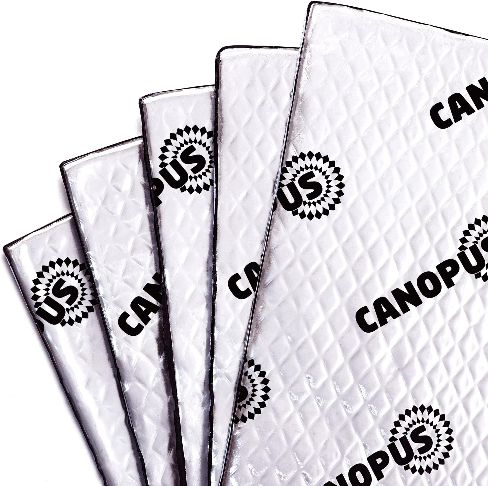 CANOPUS Professional Car Sound Deadening Self Adhesive Mat 80 mil, 5 sqft, Pack of 5 Sheets, Butyl Sound Deadener Mat, Audio Car Noise Dampening Material for Trunk, Door, Floor and Ceiling, Silver