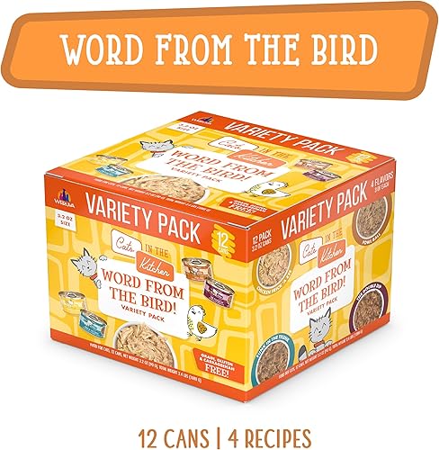 Miniatura 3 de Weruva Cats in The Kitchen, Word from The Bird! Paquete variado, lata de 3.2 onzas (paquete de 12)