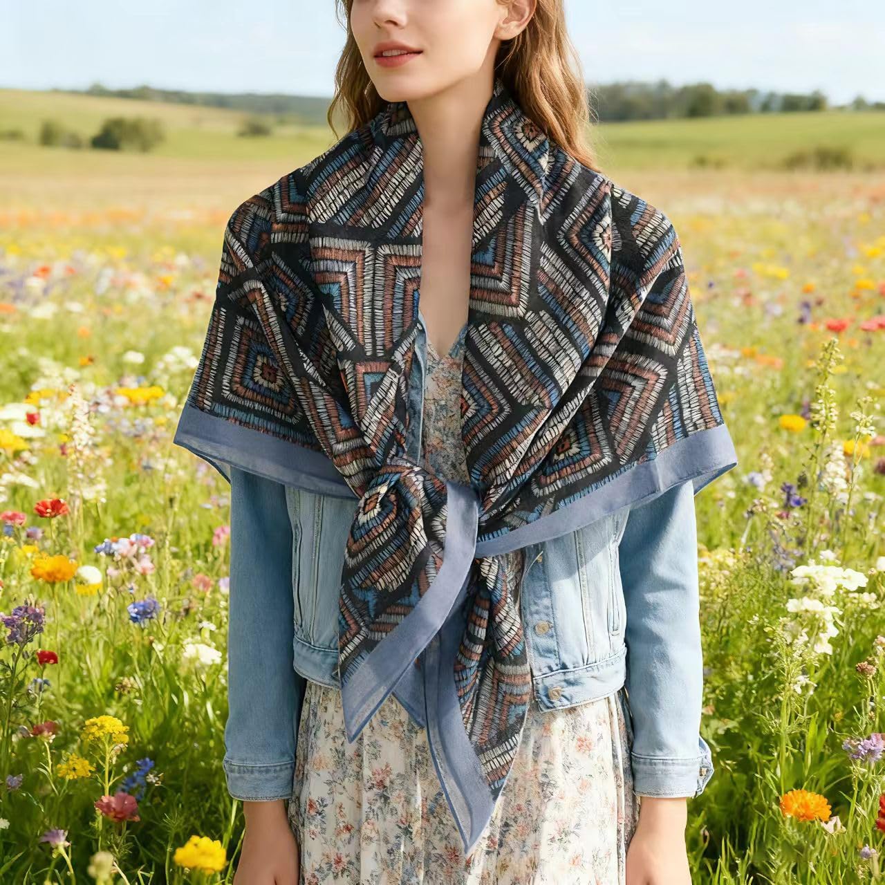 41" Large Square Scarf Hairscarf Fashion Scarves Hair Wrapping Scarfs Night Sleeping Headscarf for Women B06 - Image 3