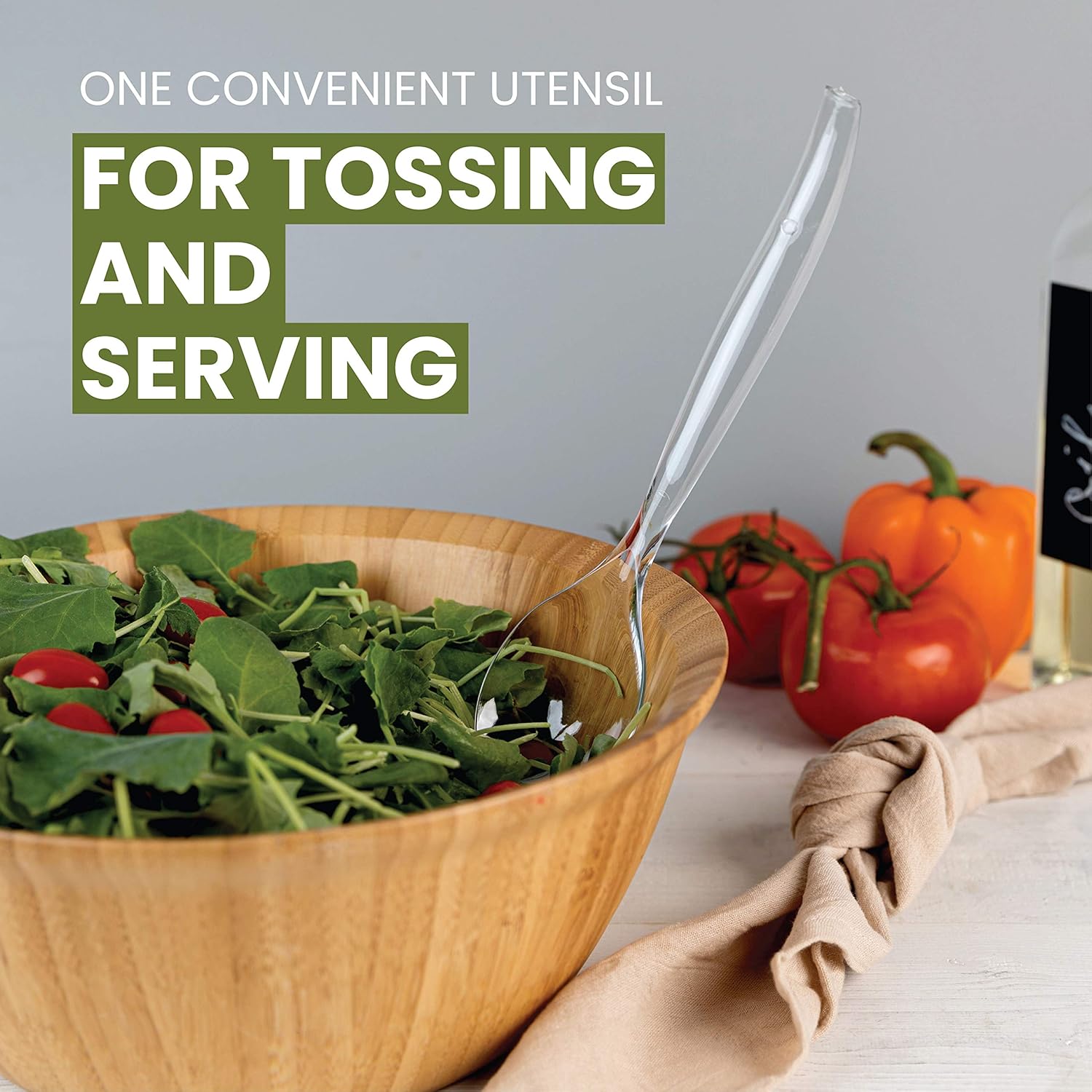 Plasticpro Disposable Plastic Serving Utensils Salad Spoons, And 4 Salad
