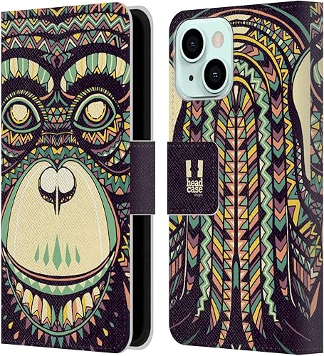 Miniatura 10 de Head Case Designs Pig Aztec Animal Faces 2 Leather Book Wallet Case Cover Compatible with Apple iPhone 13 Mini