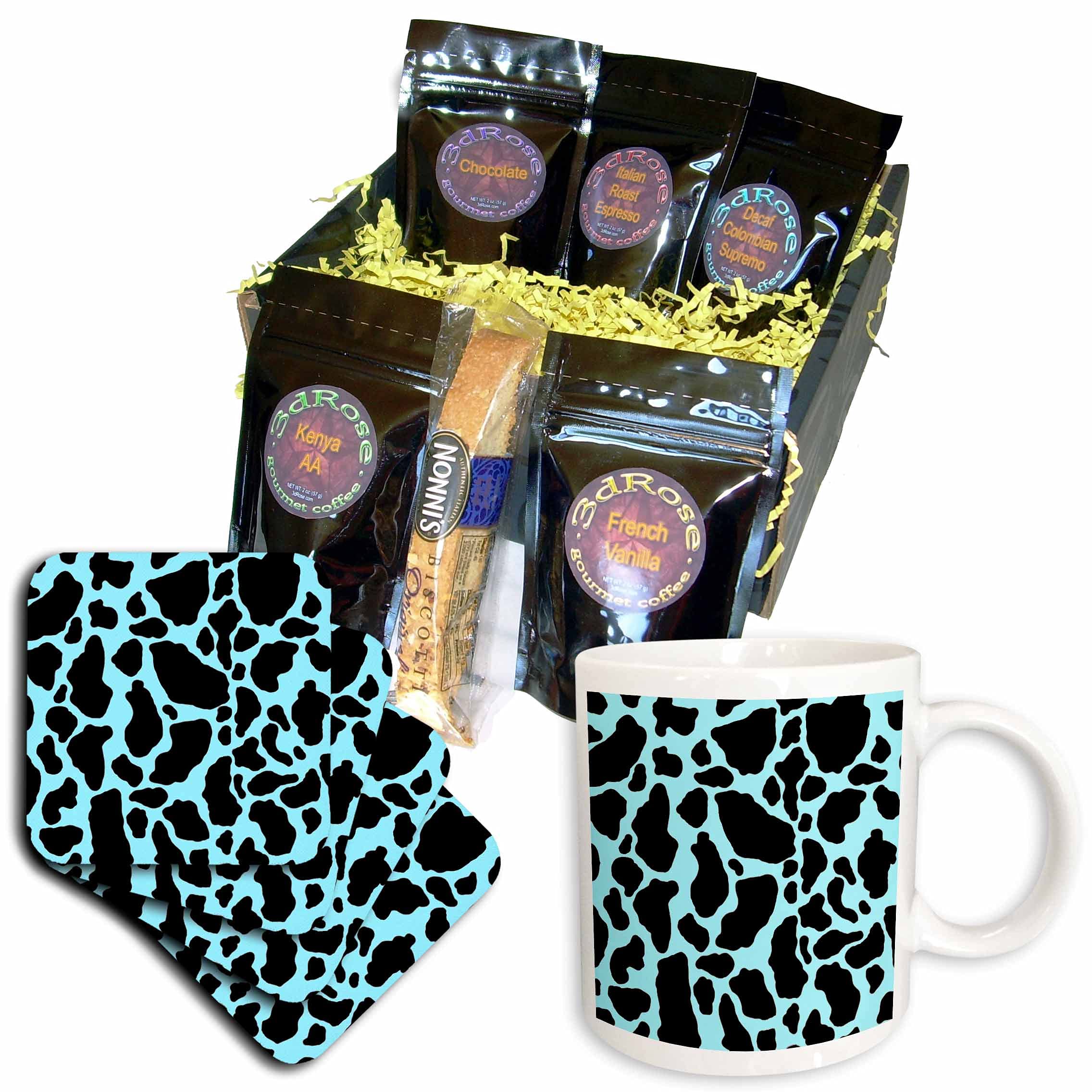3dRose cgb_15426_1 Cestino regalo con stampa mucca blu e bianca, multicolore