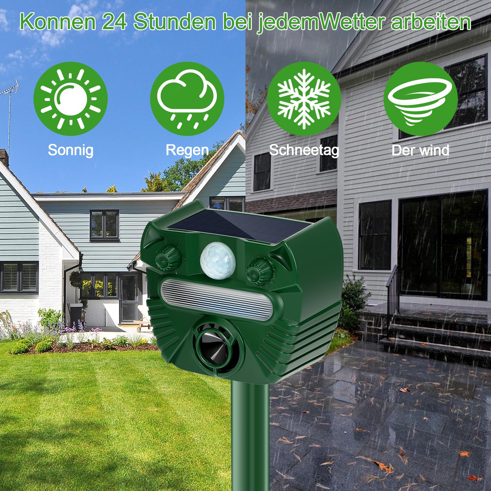Répulsif Chat Ultrason Solaire Auauraintt - Étanche Avec Flash LED Contre Animaux Indésirables