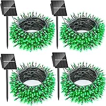 SOLARBABY Illuminazione solare natalizia per esterni, 4 x 10 m, 100 LED, impermeabile, IP65, 8 modalità, catena luminosa solare per giardino, esterni, Natale, terrazza, albero di Natale, decorazione