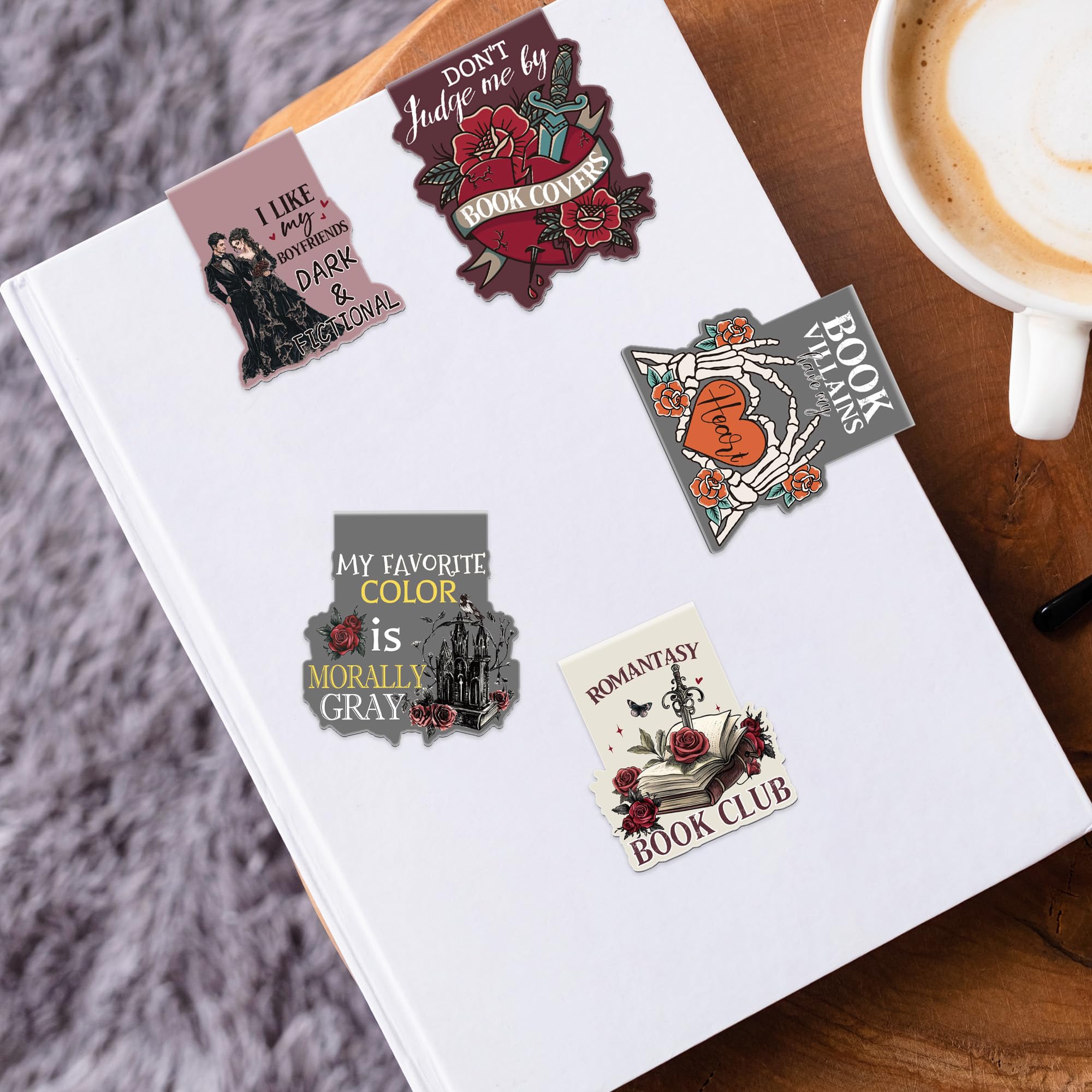 Dark Romance Magnetic Bookmarks: 8 Pcs Gothic Skull Book Marks, Dark Romance Merch, Romantasy Page Markers - Image 3