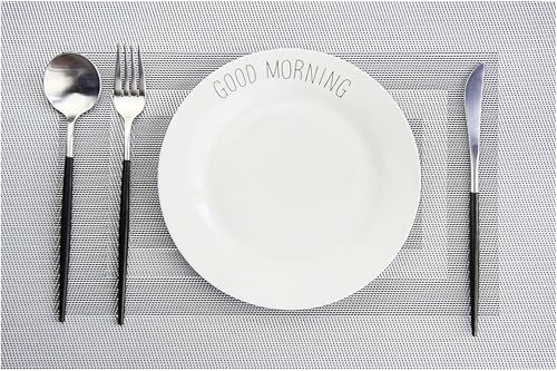 Miniatura 7 de PIGCHCY Manteles individuales lavables de vinilo, elegantes manteles individuales resistentes al calor para mesa de comedor, juego de 6 unidades,