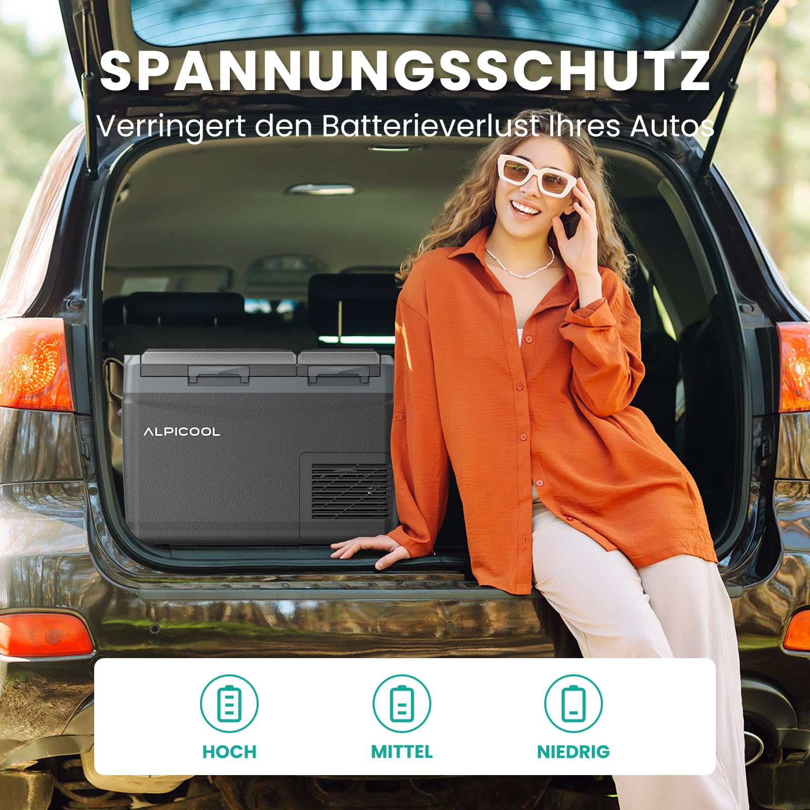 Alpicool KLS38 Nevera para Auto 31L con APP, Frigorífico Portátil Eléctrico de Doble Zona 12/24V DC 100~240 V AC, Nevera Portátil para Camiones, Viaje, Picnic, -20℃-20 ℃, con Compartimento para Hielo