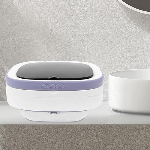 Miniatura 7 de Lavadora electrónica de ropa interior con luz azul, mini lavadora plegable portátil de 12 litros con 3 modos de limpieza inteligentes para viajes,
