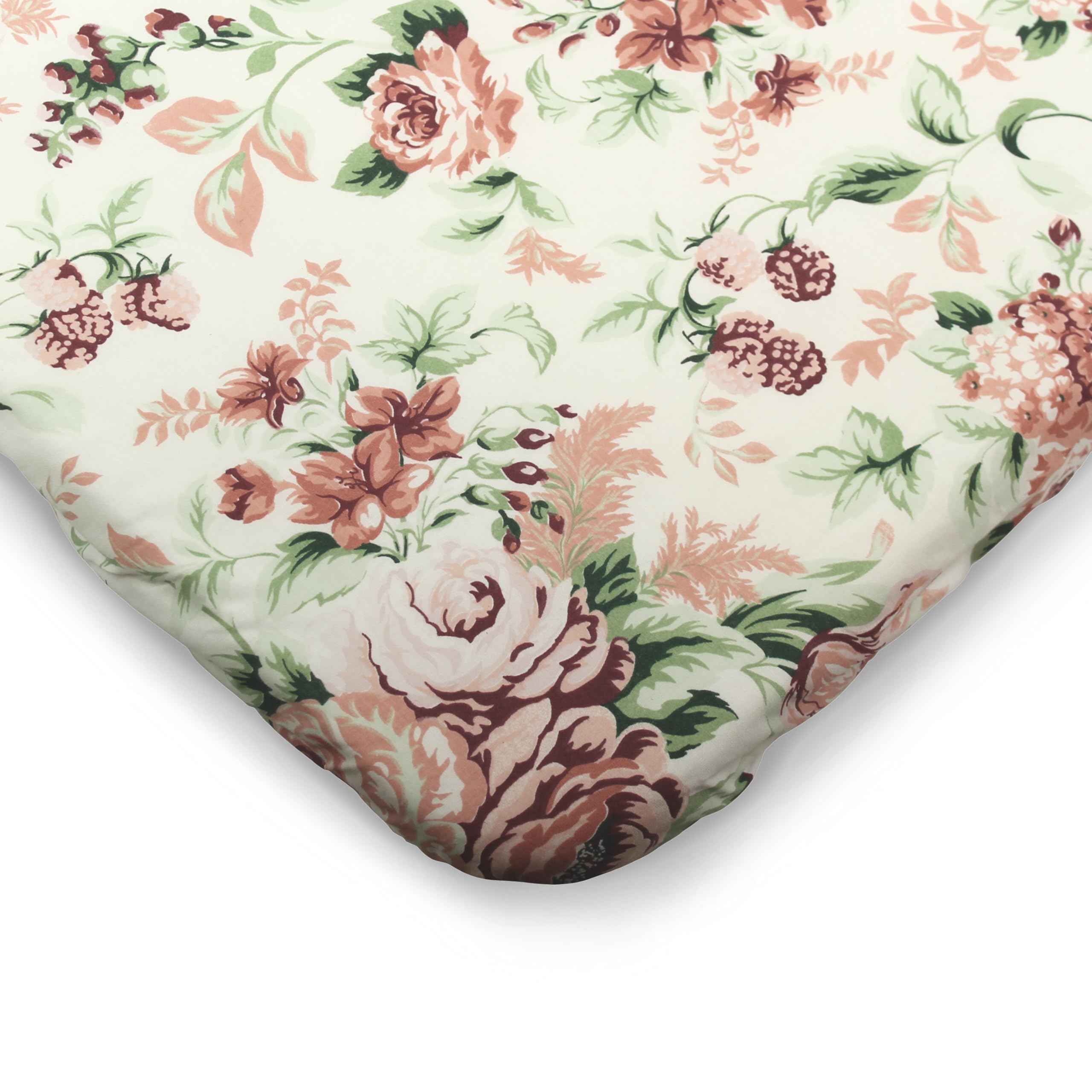 Fitted Sheet with Milticoloured Flowers Pattern, 70x140cm for Cot Bed Soft Long-Lasting, Washing Machine Friendly