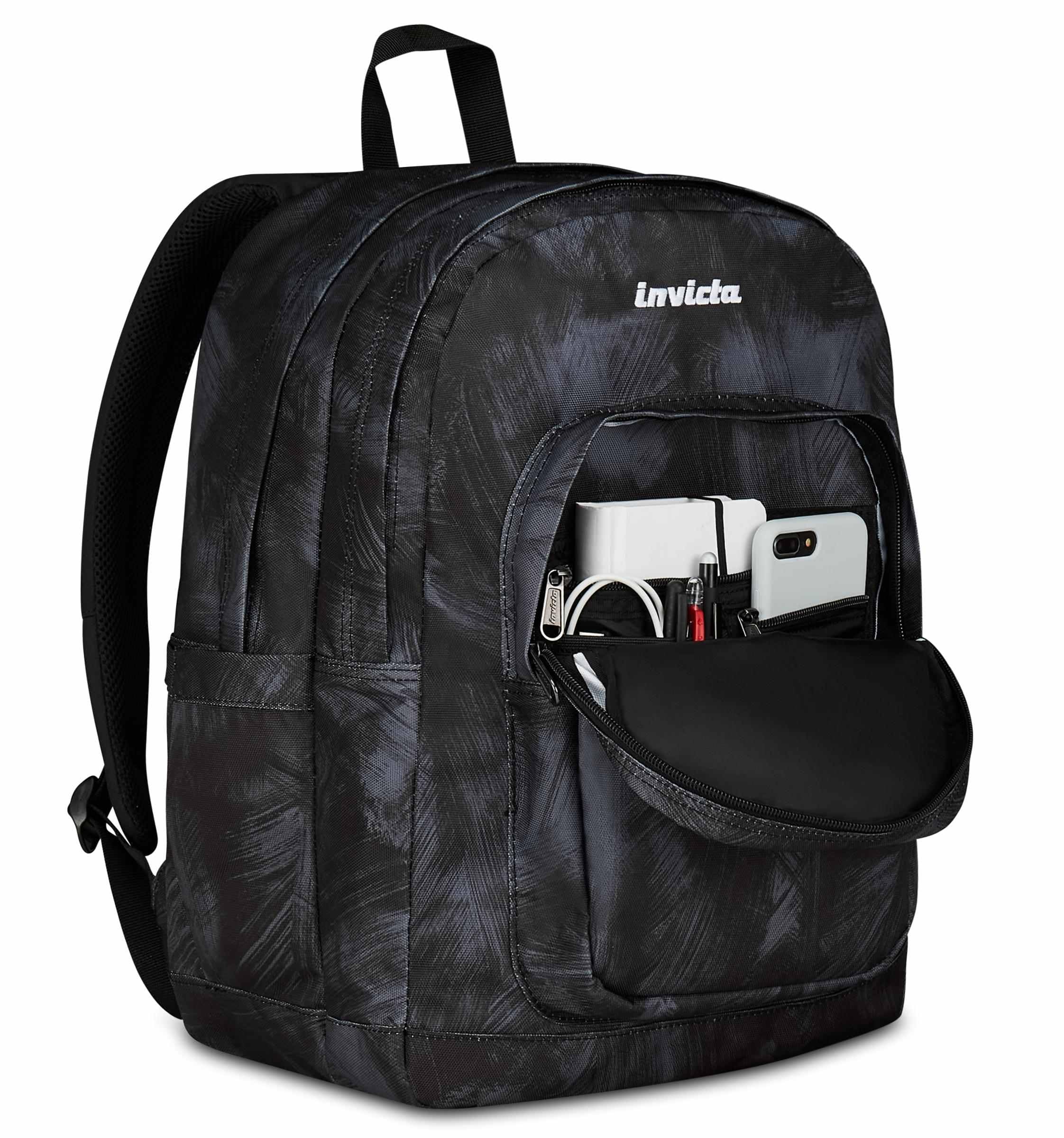 Invicta Zaino Scuola Jelek, Grigio, Doppio Scomparto Con Tasca per PC e Tasca per Borraccia, 34 lt, Scuola Media e Superiore, Zaino Ragazzo