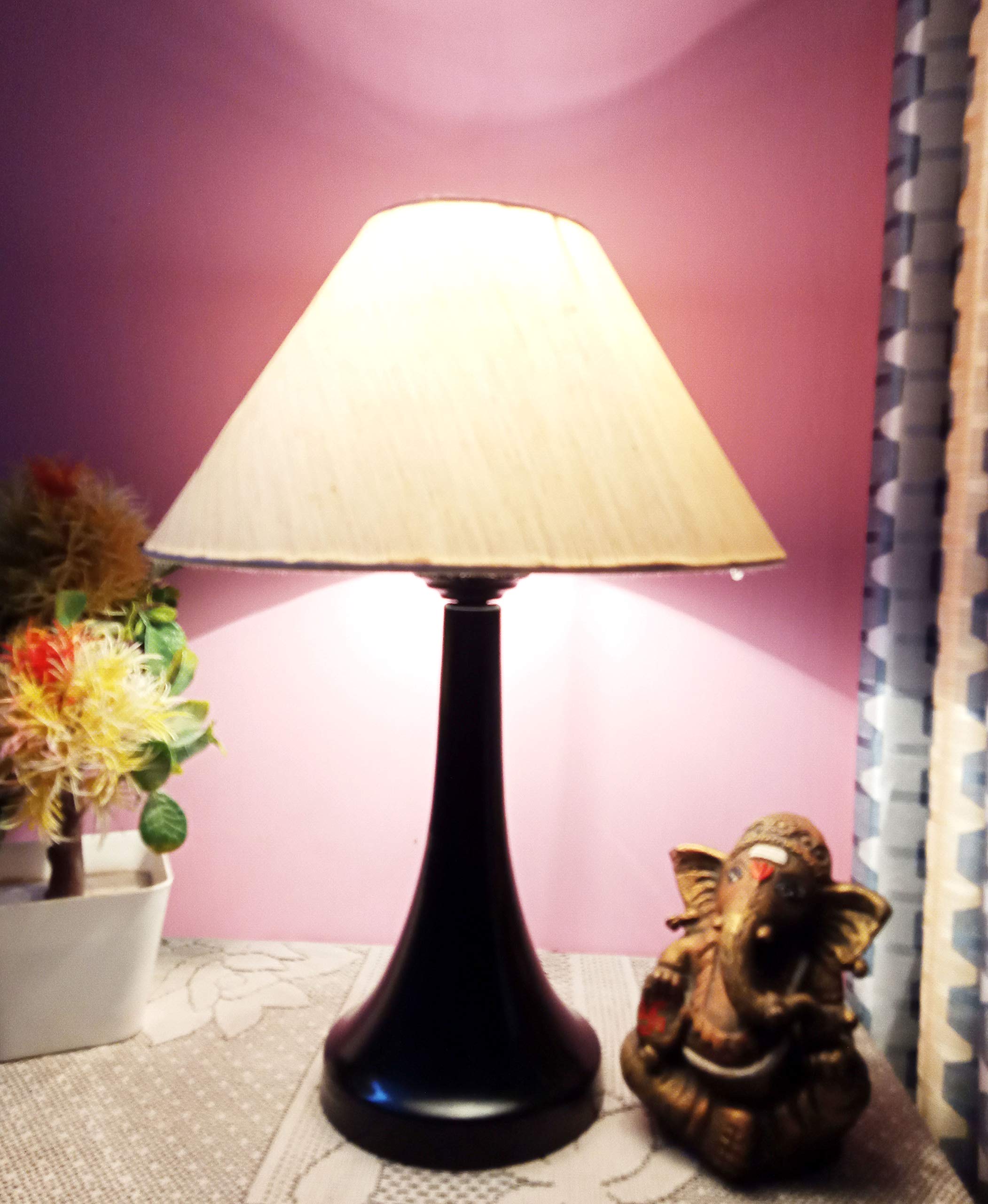 M2 Look Off White Conical Shade Modern Premium Designing Black Metal Base Table Lamp for Bedroom | Living Room | Home Decoration | Drawing Room | Study Room | Bedside (B08PL294TZ) Amazon Price History, Amazon Price Tracker