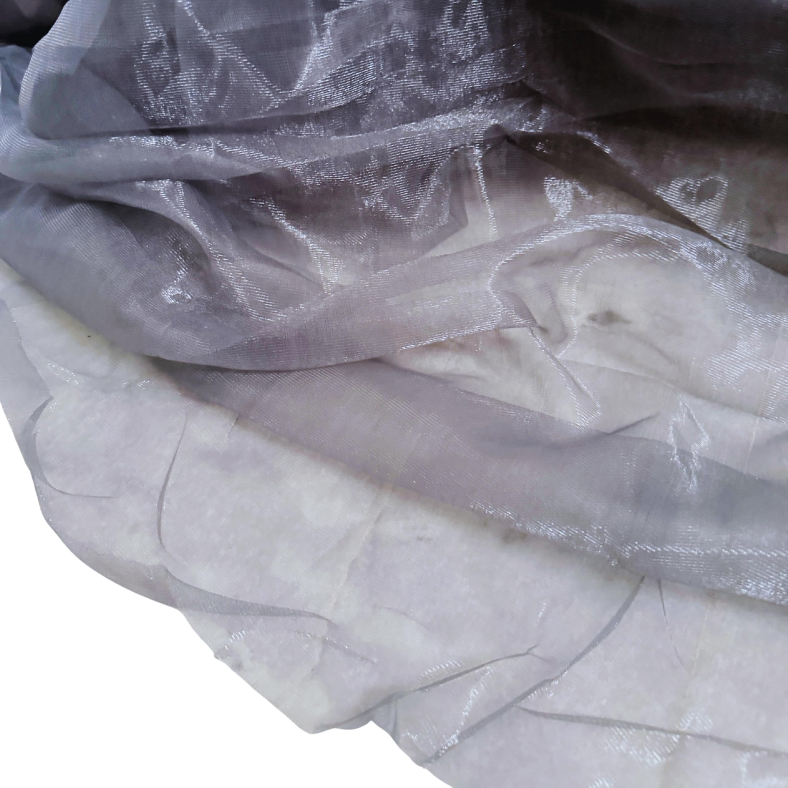 5 Meter Premium Grey Metallic Organza Tissue Net Fabric Sheer Shimmer Mesh Tulle for Sewing, Dressmaking, Bridal Wear, DIY Crafts, Event and Wedding Decor-image-35