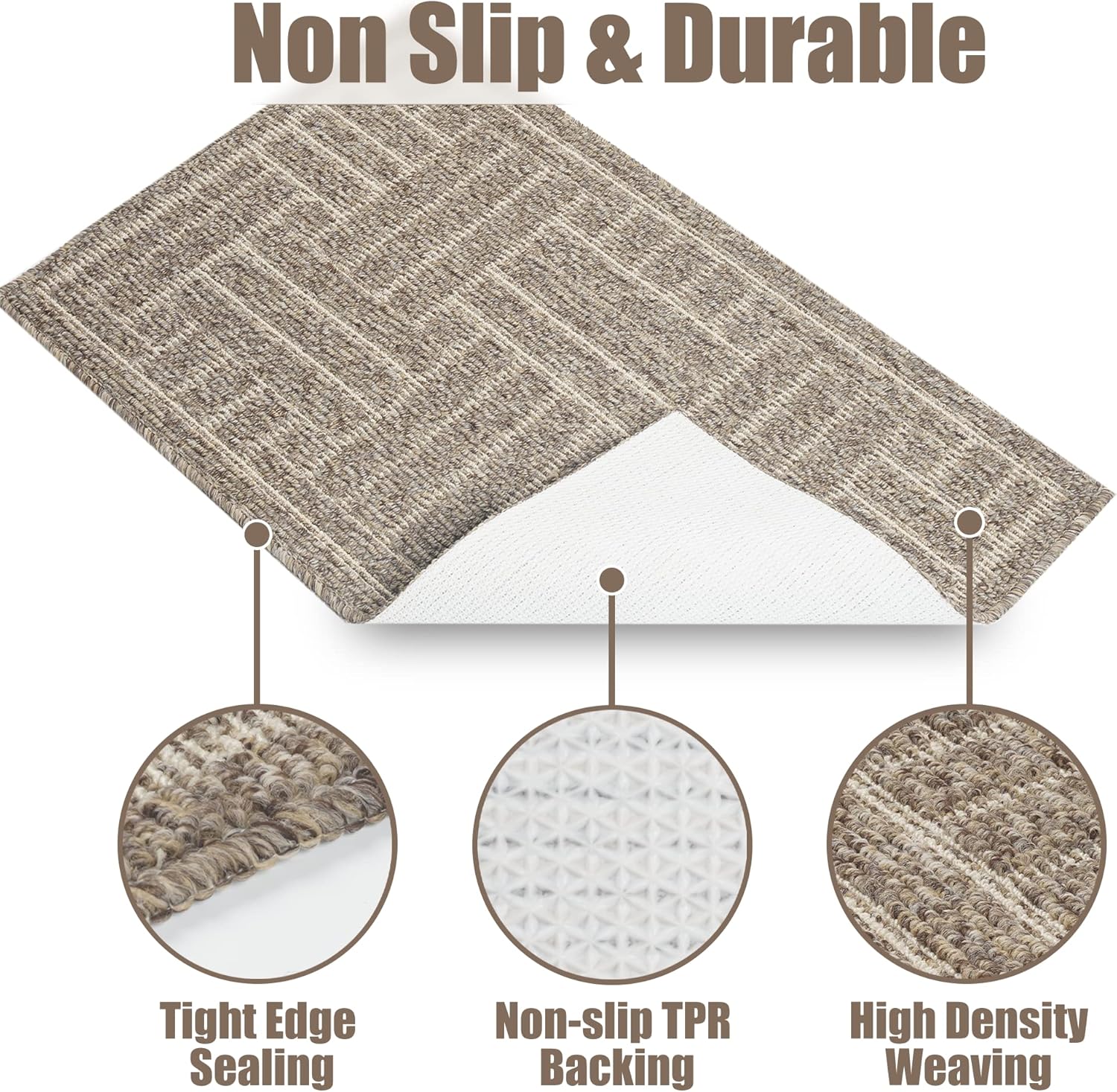 Indoor Door Mat, Front Back Door Rug 24"x35.5", Non-Slip Doormat Durable Welcome Mat, Low Profile Inside Floor Mat Resist Dirt Entrance Rugs, Machine Washable Absorbent Rugs for Entryway