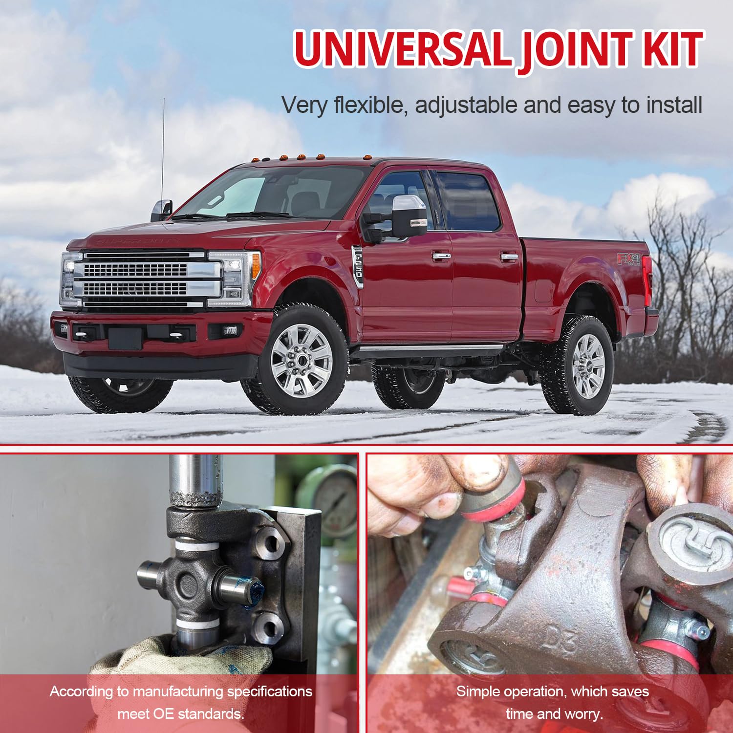 2PC SPL55-3X U-Joint Kit SPL55/1480WJ Series (ISR) Compatible with Spicer U-Joint Kit