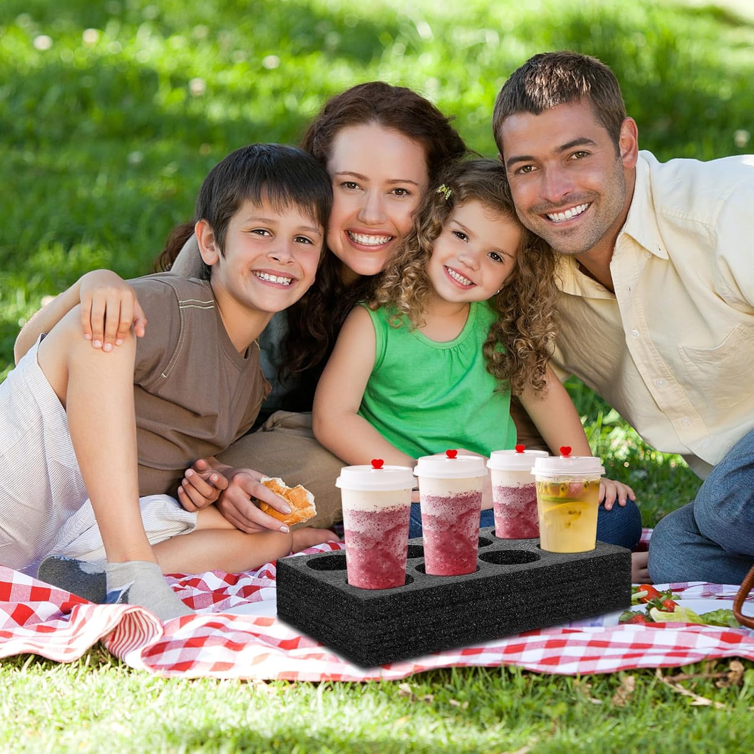 3pcs Outdoor Beverage Cup Holder Takeout Cup Tray 8 Compartment Drink Holders for White Pearl Cotton Material
