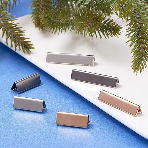 Miniatura 5 de PH PandaHall 72 piezas de 3 colores con hebilla de cinturón, puntas de cinta engarzadas para cinturón de cincha, reparación de clips de cinturón de