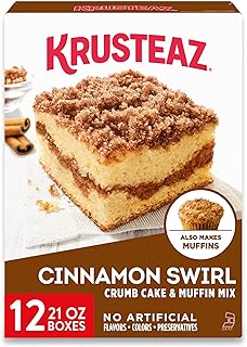 Krusteaz Cinnamon Swirl Crumb Cake & Muffin Mix, 12 Count (Pack of 1)