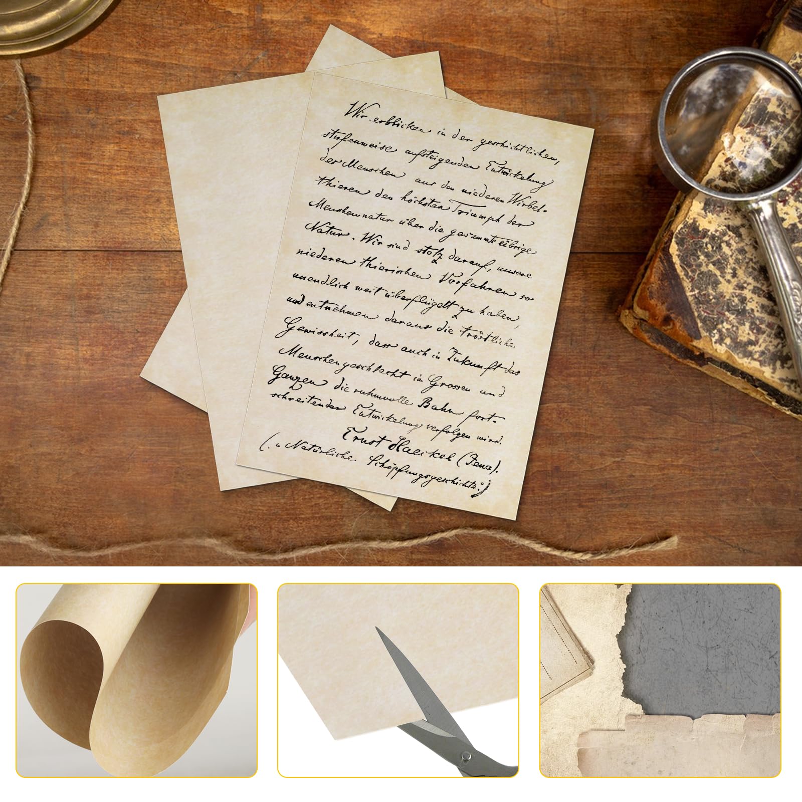 Xpieoyr 50 Orceaux De Papier à Lettre Vintage A4, Papeterie Vintage, Papier D'ipression