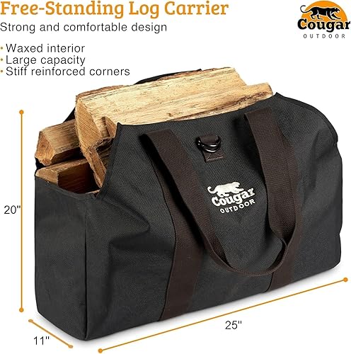 Miniatura 2 de Cougar Ultimate Log Carrier, extra heavy duty, permanente, impermeable forrado en leña Bolsa de transporte de, mejor para madera