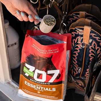 Formula 707 Daily Essentials Ration Balancer Supplement for Horses, 12 lb Bag 96 Servings Concentrated Complete Vitamin & Mineral Pellet