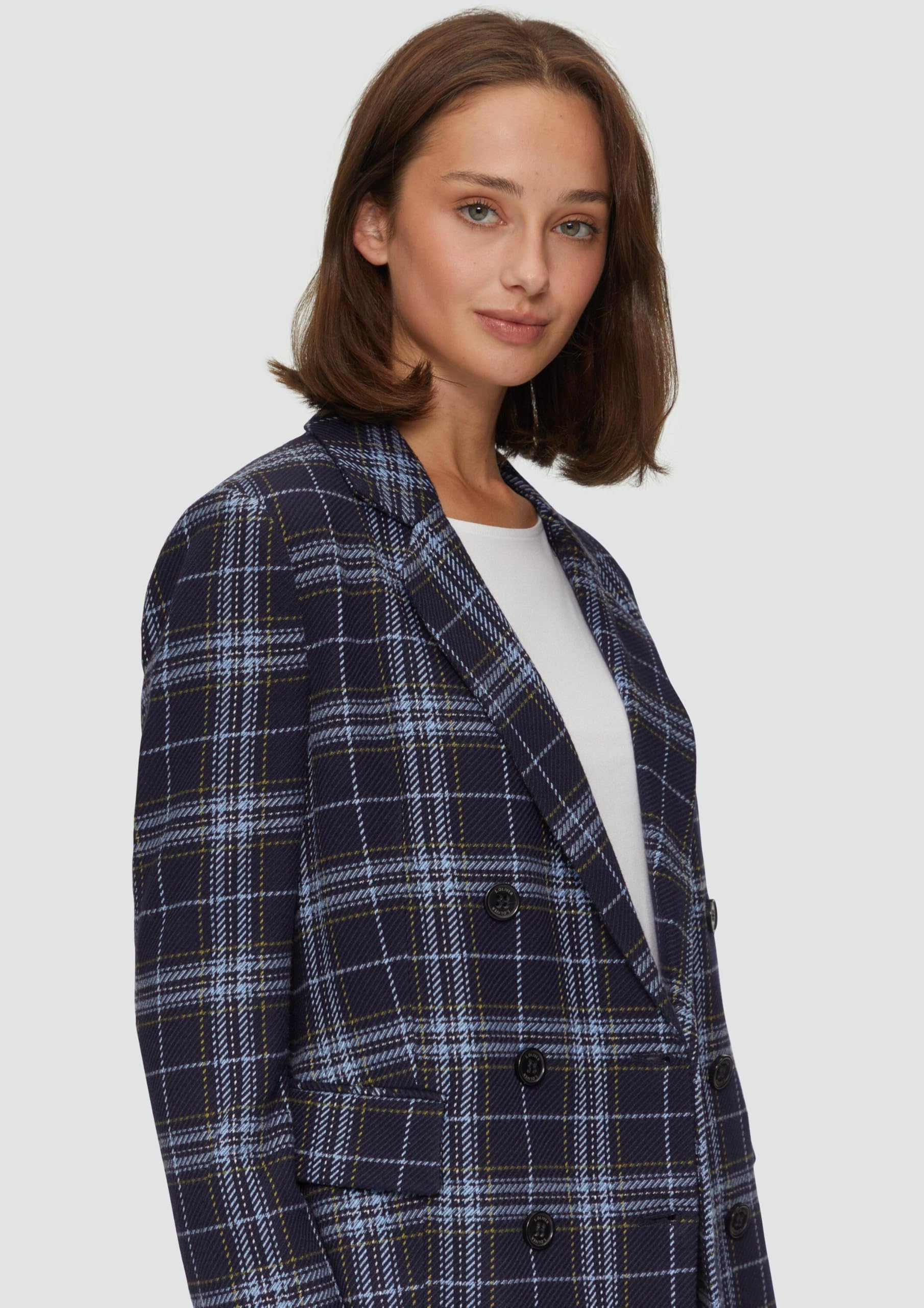 s.Oliver Langer Twillblazer mit Karomuster