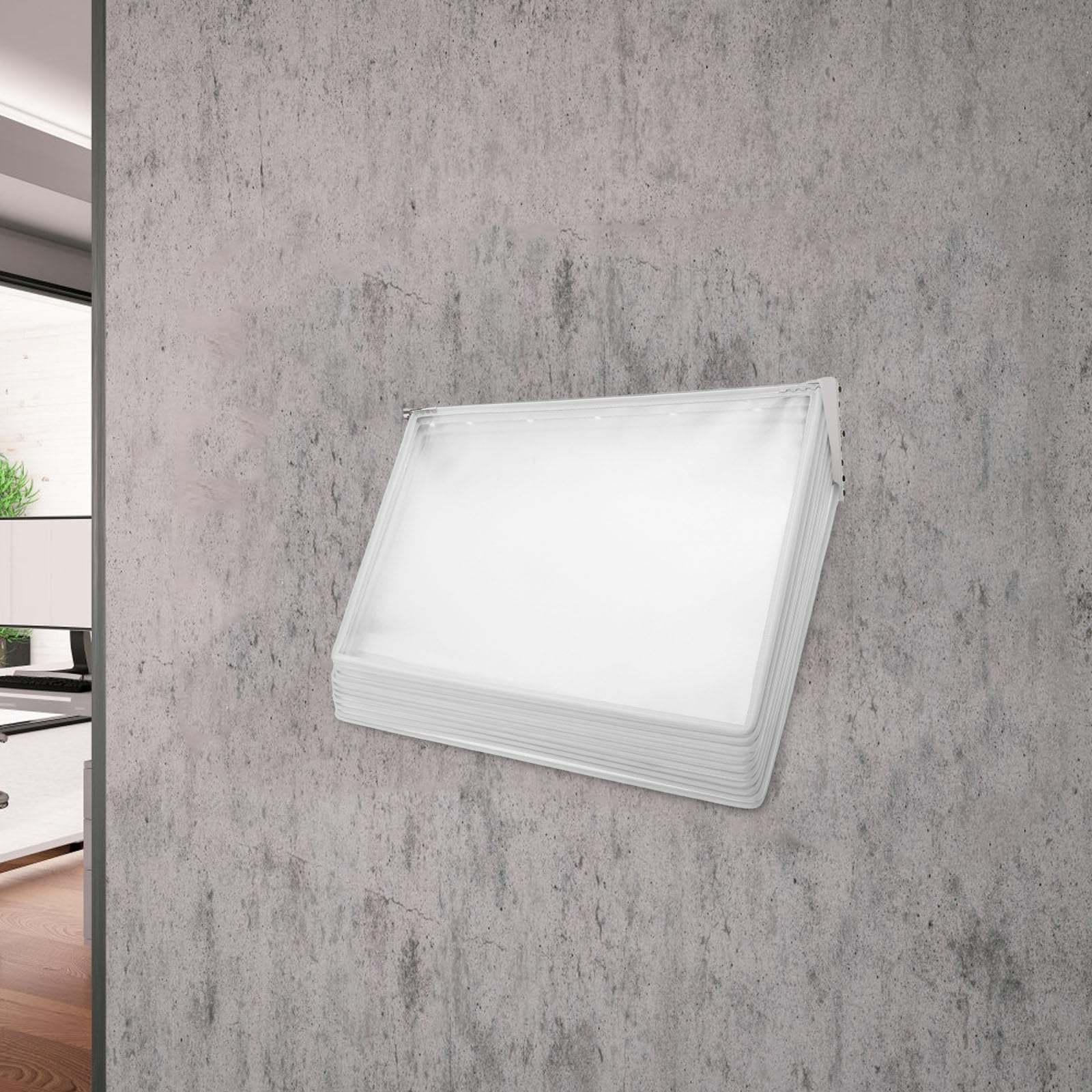 Cabilock Organizador de Archivos de Oficina 10 Bolsillos Transparentes, Carpeta Giratoria Colgante Montada en Pared para Documentos y Almacenamiento