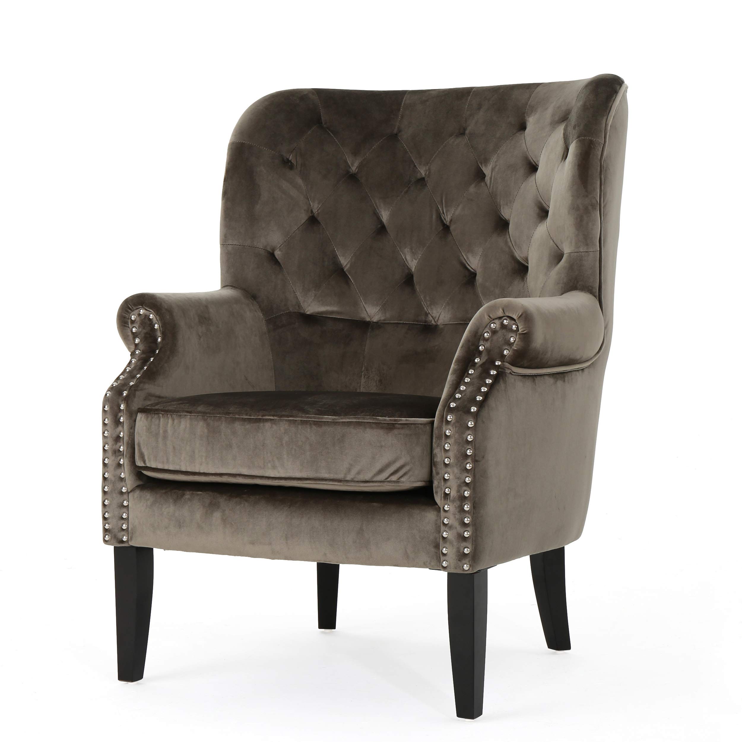 Christopher Knight Home Tomlin Velvet Club Chair, Grey