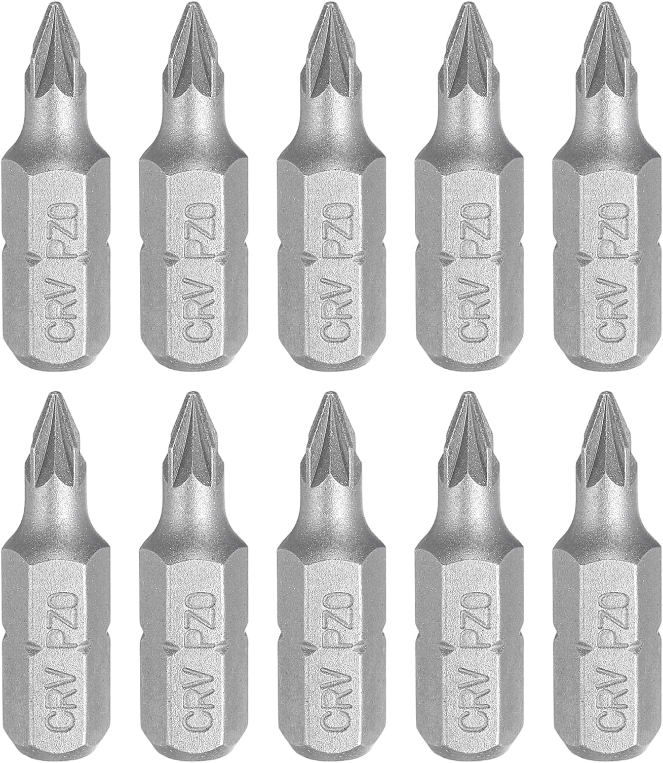 sourcing map 10pcs PZ0 Screwdriver Bits 1/4" Hex Shank Head 1" Length CR-V Steel Phillips Slotted Drill Bits for Repair Work Electric Screw Driver