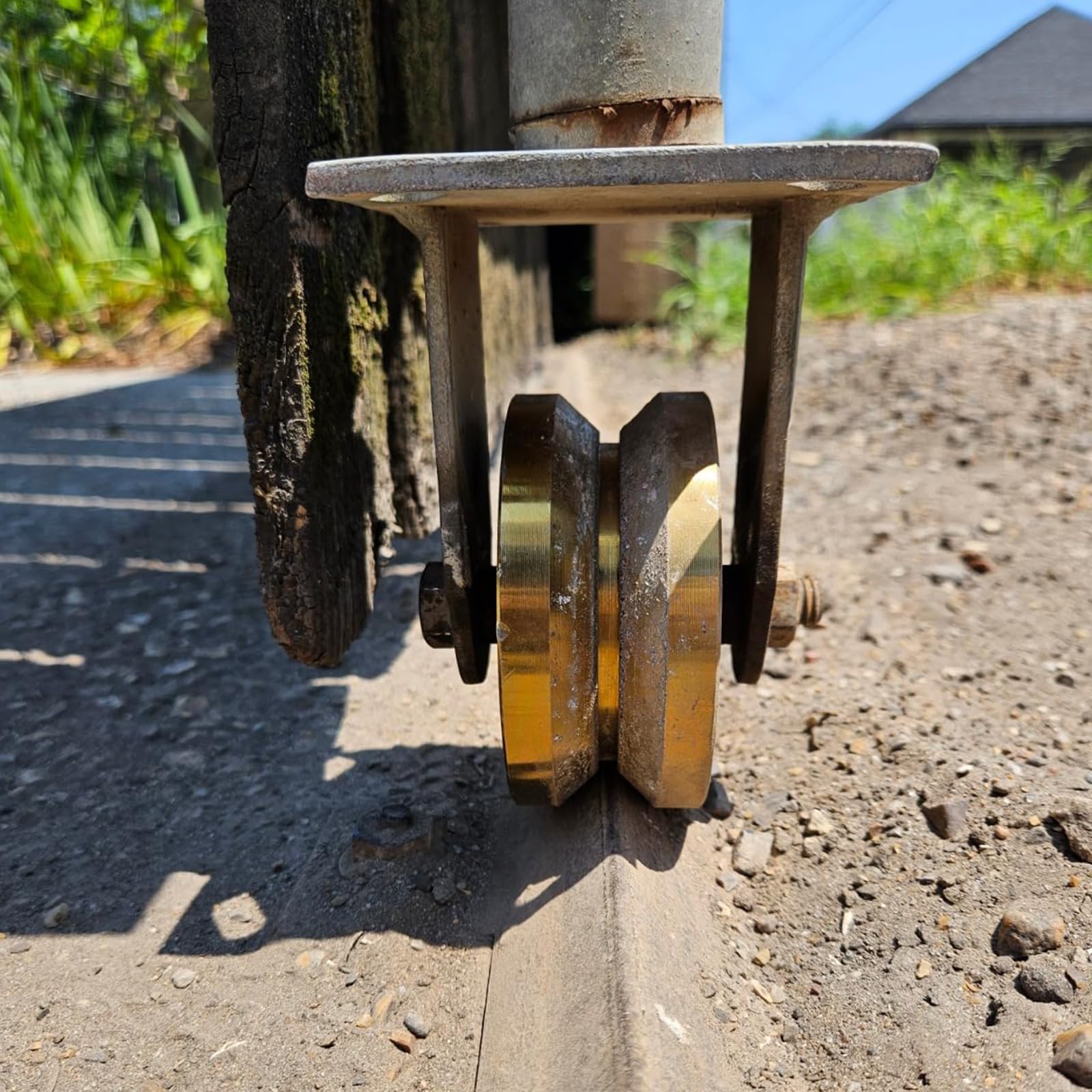 10,16 cm Schwerlast-Schiebetorrollen, 2 Set V-Nut-Räder, Einteilig 10,16 cm Durchmesser 4,45 cm Breite, Doppellager, 1360 kg Tragkraft pro Rad, Mit M12*85 mm Schrauben Und Unterlegscheiben