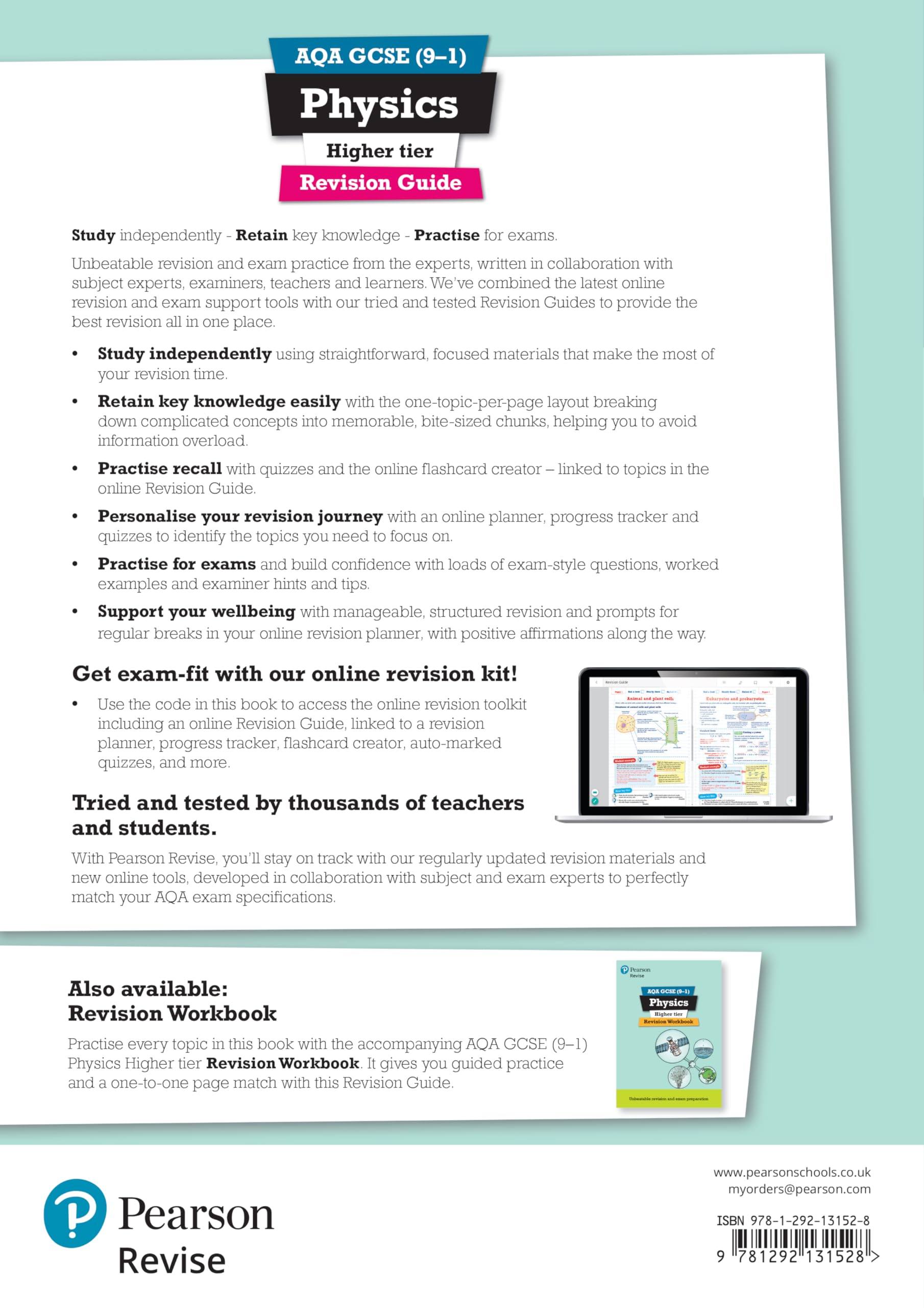 Pearson REVISE AQA GCSE Physics (Higher) Revision Guide: incl. online revision and quizzes - for 2025 and 2026 exams - Cover may Vary