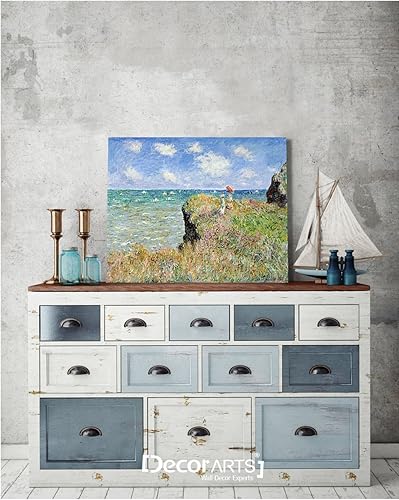 Miniatura 2 de Pinturas clásicas mundiales de Claude Monet Impresión giclée sobre lienzo alargado, pieza de galería para colgar y decorar el hogar, The CliffWalk
