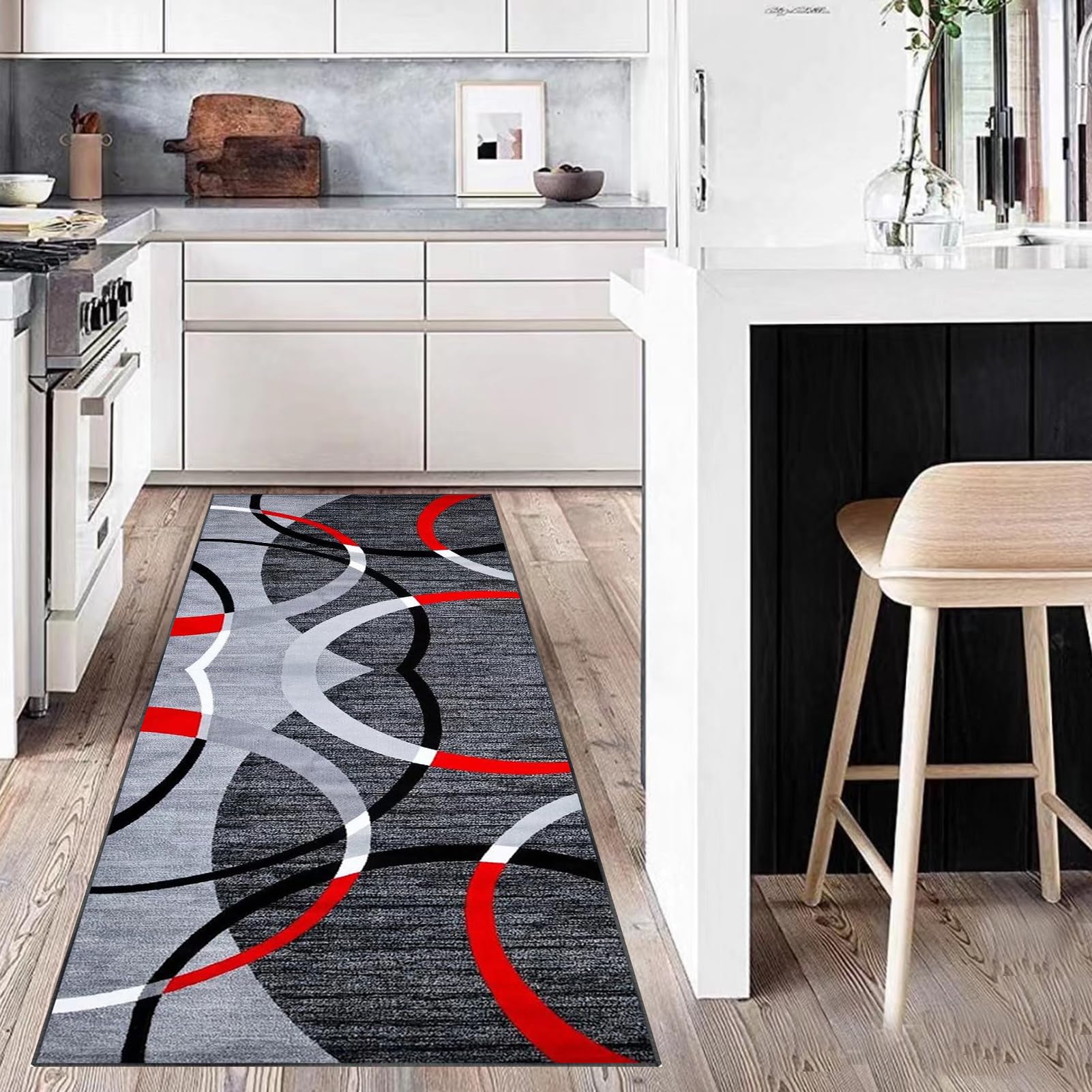 Jute-Läuferteppich für den Flur, 40 x 200 cm, waschbar, schmutzabweisend, Bodenmatte für die Küche, Teppich für Badezimmer, Eingang, Schlafzimmer, Treppe, Langer Teppich, Flur, schmaler Eingangsb