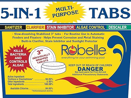 Miniatura 4 de Robelle tabletas de cloro multipropósito 5 en 1 de 3"., Blanco