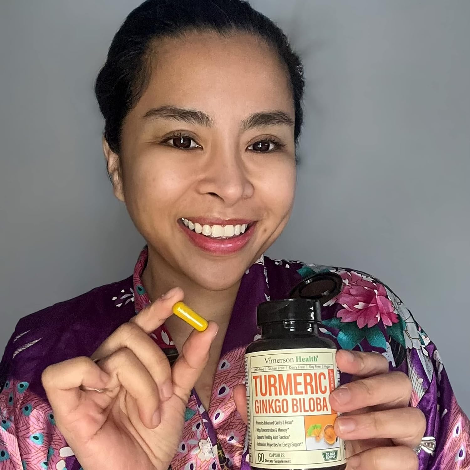 Turmeric Curcumin & Ginkgo Biloba with Bioperine Black Pepper - Vegan Joint Support Supplement with Organic Tumeric, Ginkgo & Bioperine - Aids Brain Clarity, Focus, Memory, and Concentration. 60 Caps