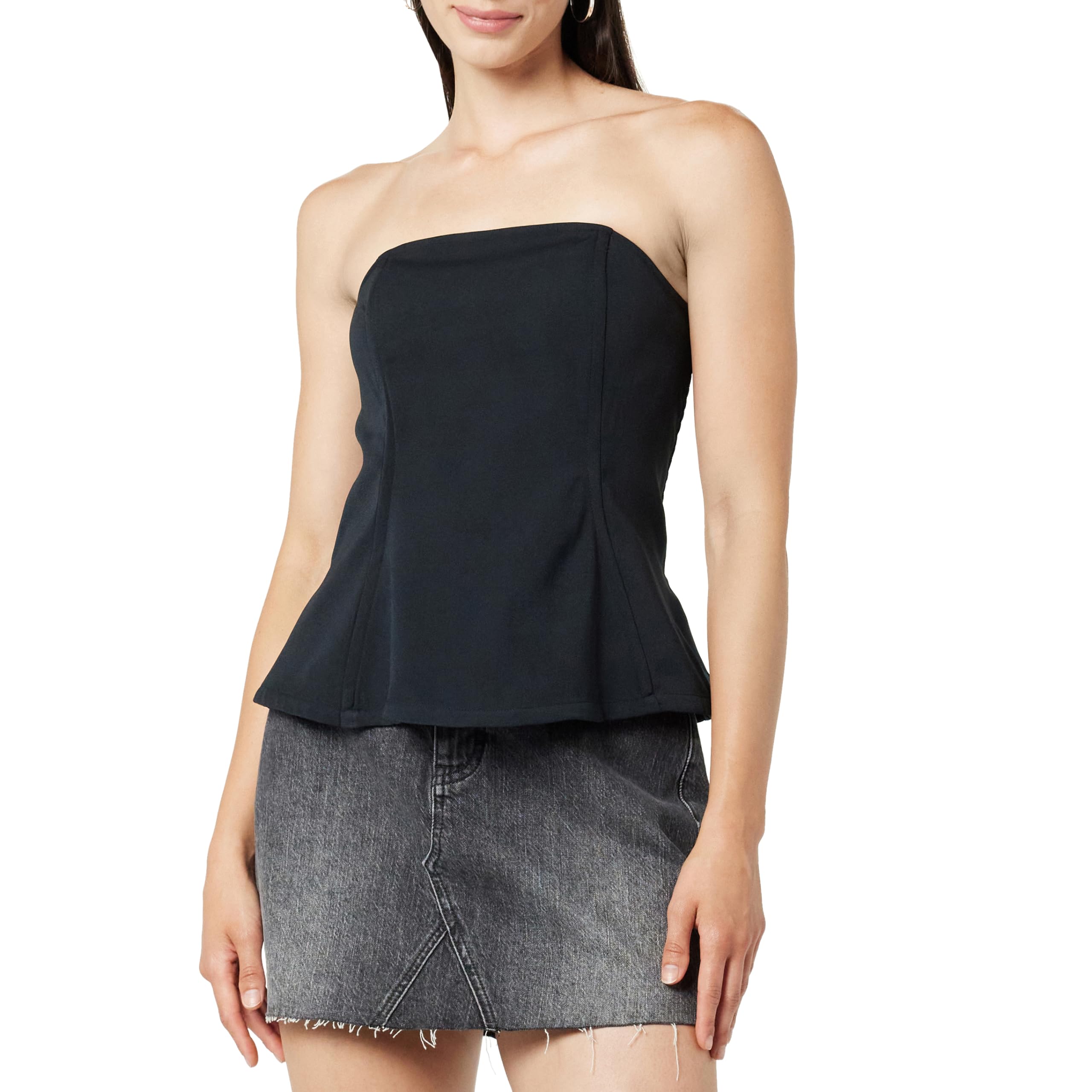 The Drop Women's Alejandra Strapless Corset Top, Black, XXS