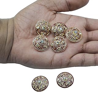craftlove Craft Love Metal Zircon Button for Coat, Jacket, Blazer, Sherwani, Lehenga, Indo Western, Gown & Traditional Indian Ethnic Classy Buttons - Rust Free - Pack of 12 Piece (Size : 2 cm) (Maroon)-picture-53