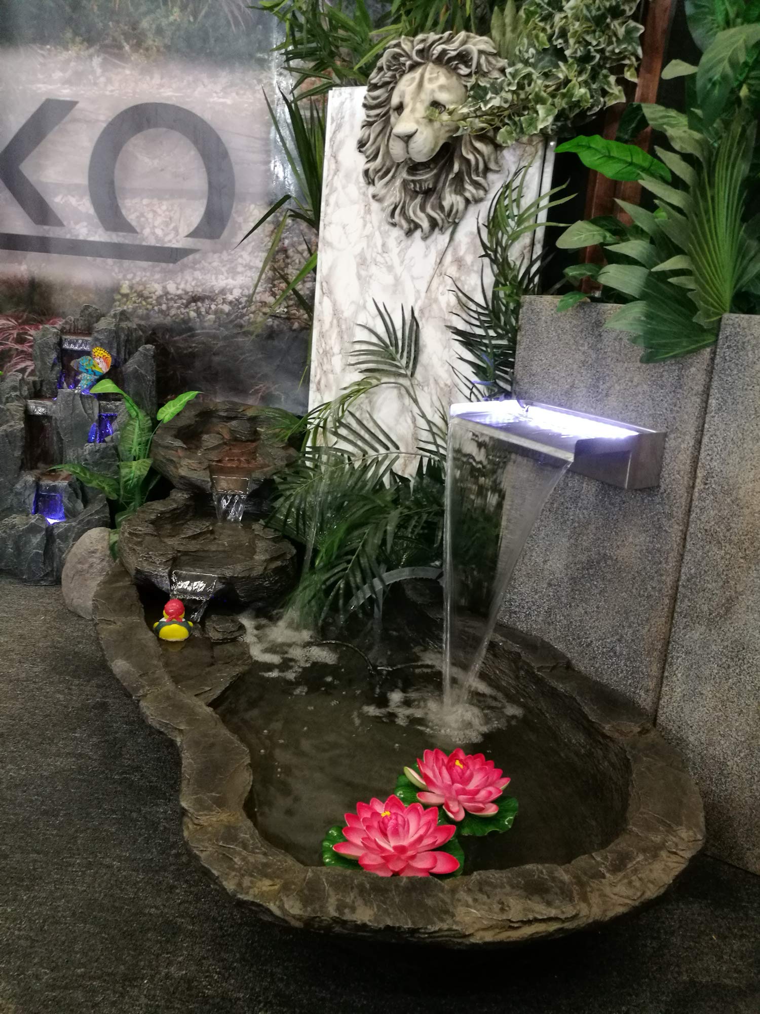 Fontana Da Giardino Köhko Elba In Pietra Naturale 140x40cm - Cascata Con Effetto Ruscello - Foto 5