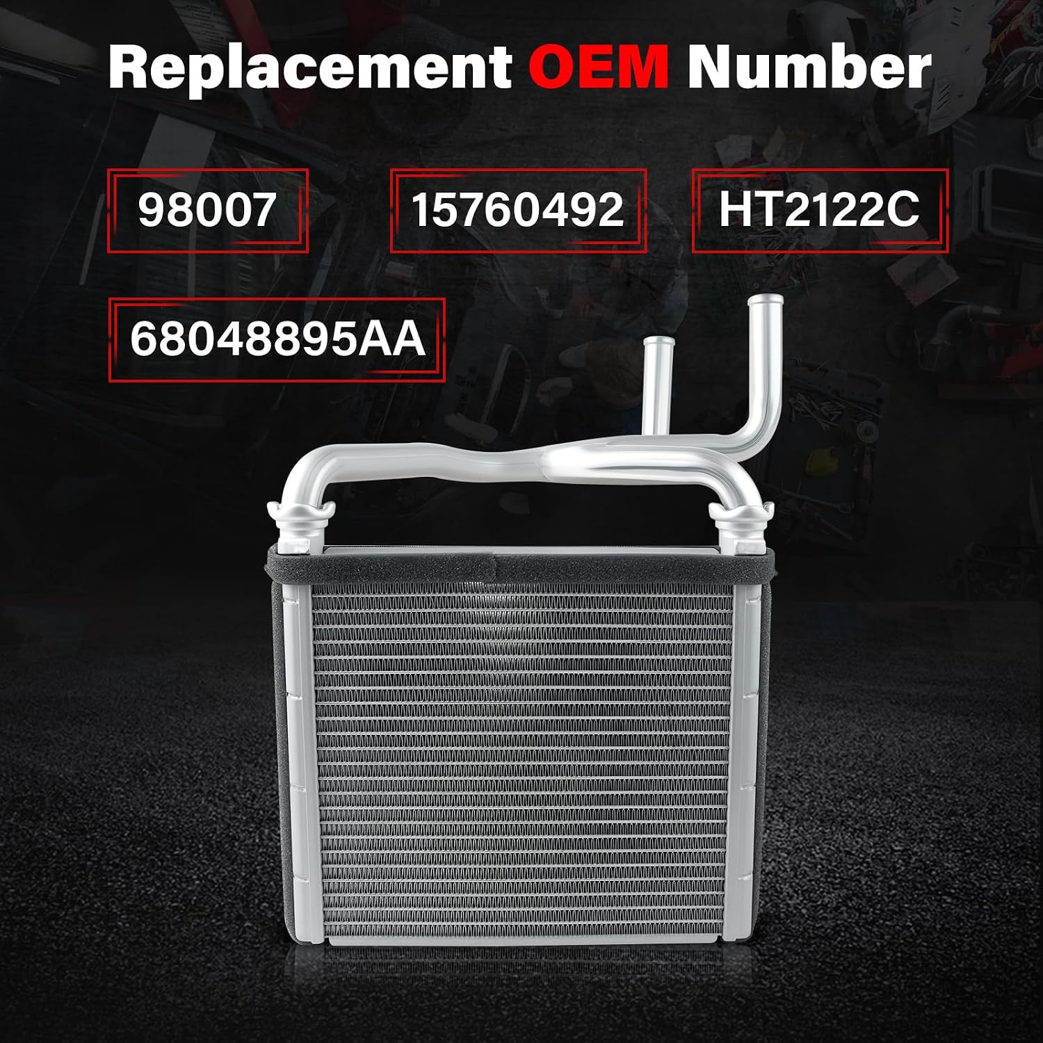 HVAC Heater Core Compatible with 2009-2010 Dodge Ram 2500/3500/4500, 2011-2018 Ram 1500, 2019-2020 Ram 1500 Classic, 2011-2018 Ram 2500/3500/4500/5500 OEM#68048895AA, HT2122C