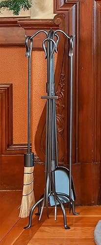 Miniatura 3 de Country Classic - Juego de herramientas para chimenea de hierro forjado (5 piezas)