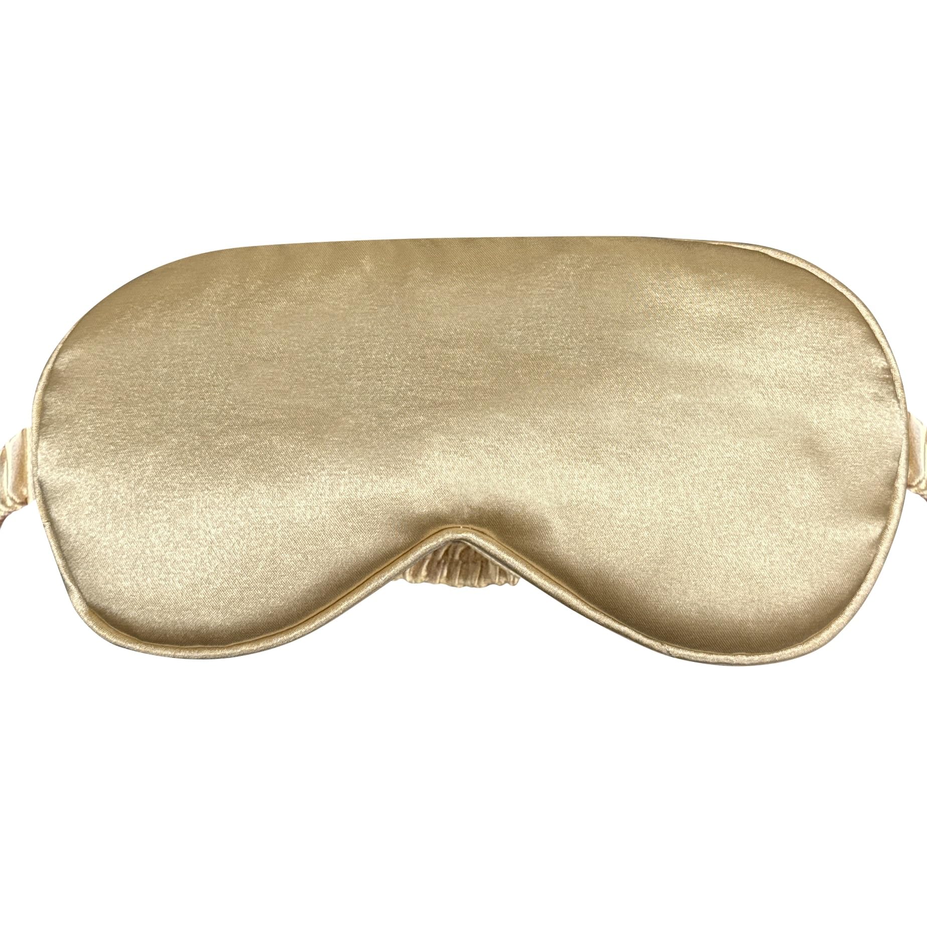 Premium 100 Silk Sleep Mask Lightweight Foam Padded Eye Cover with Contoured Nose Bridge Black and belge for