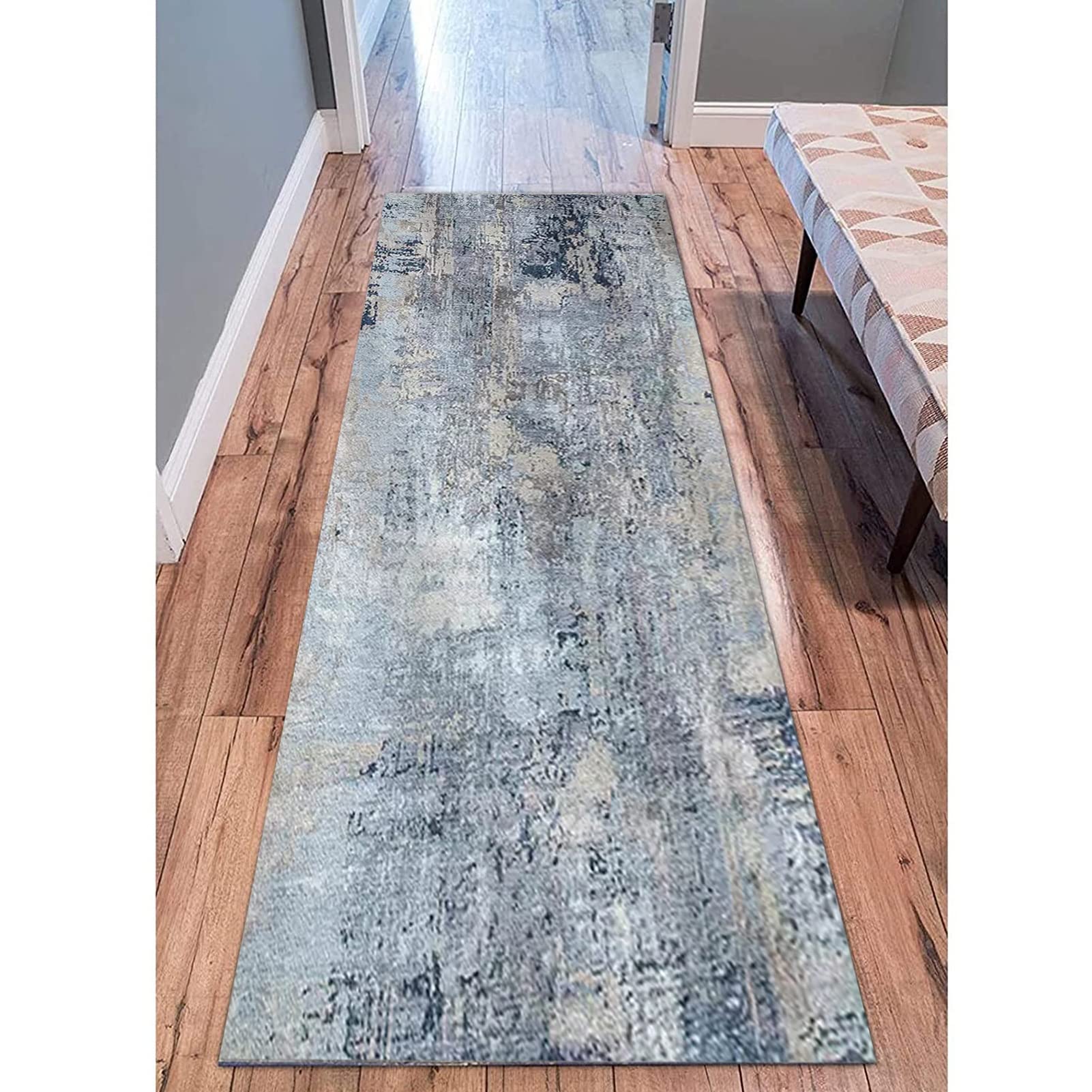 BUKHOP Long Carpet Runners for Hallway, Corridor Runner Rug with Non Slip Backing, Indoor Outdoor Runners Carpet, Washable Floor Mat 60x300cm/80x450cm (Size : 80×200cm/2.6ft×6.6ft)