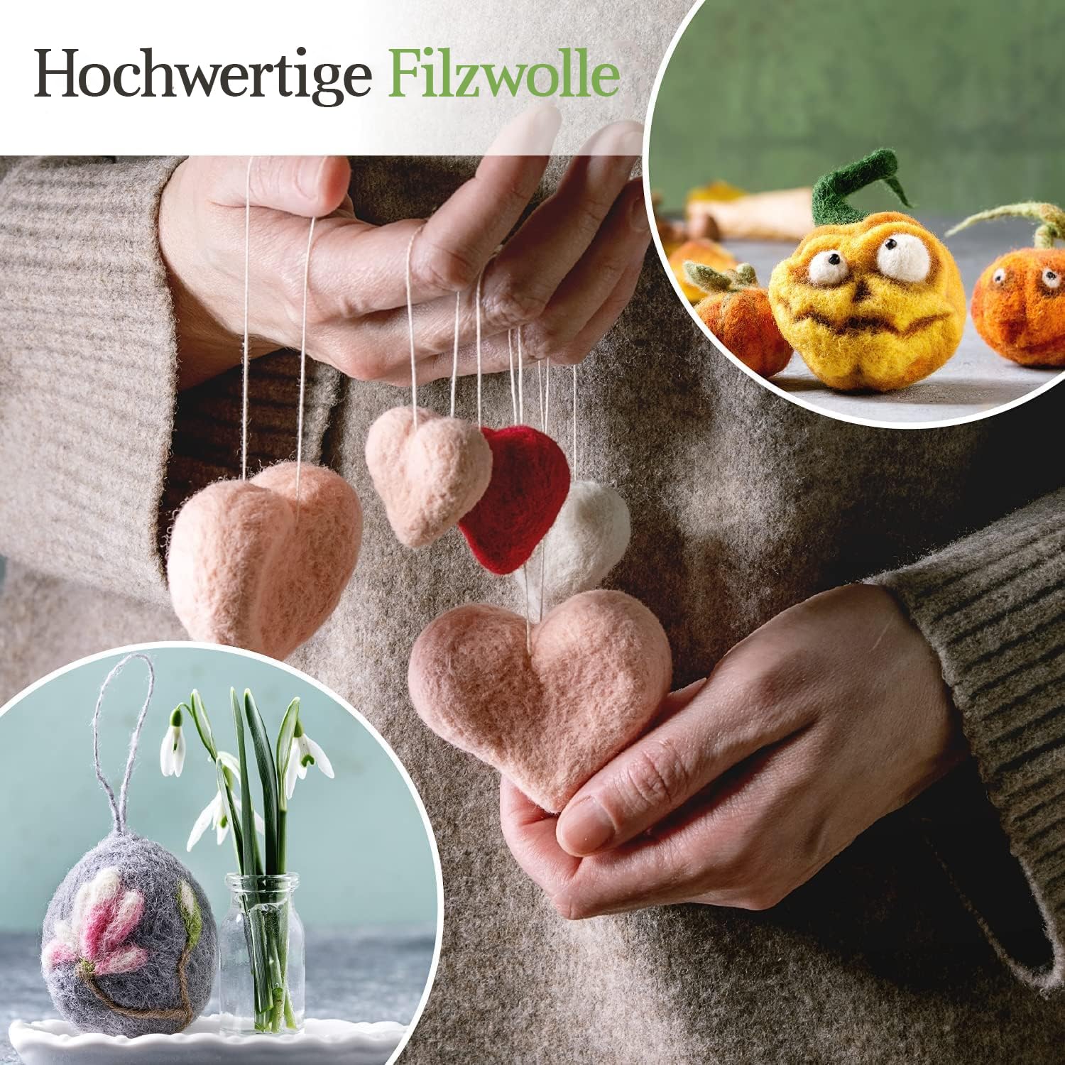 MeriWoolArt® 100% XXL Merino Wolle – 19 Micron Weiche, Dicke Wolle – Filzwolle für Trockenfilzen, Nassfilzen – DIY Decke, Baby Wolle, Armstricken – Flauschige Wolle für Stricken & Häkeln