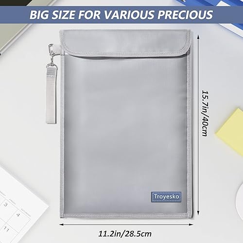 Miniatura 9 de Bolsa de documentos ignífuga impermeable e ignífuga 2012 15.7 x 11.2 pulgadas, organizador impermeable para documentos, bolsa a prueba de fuego