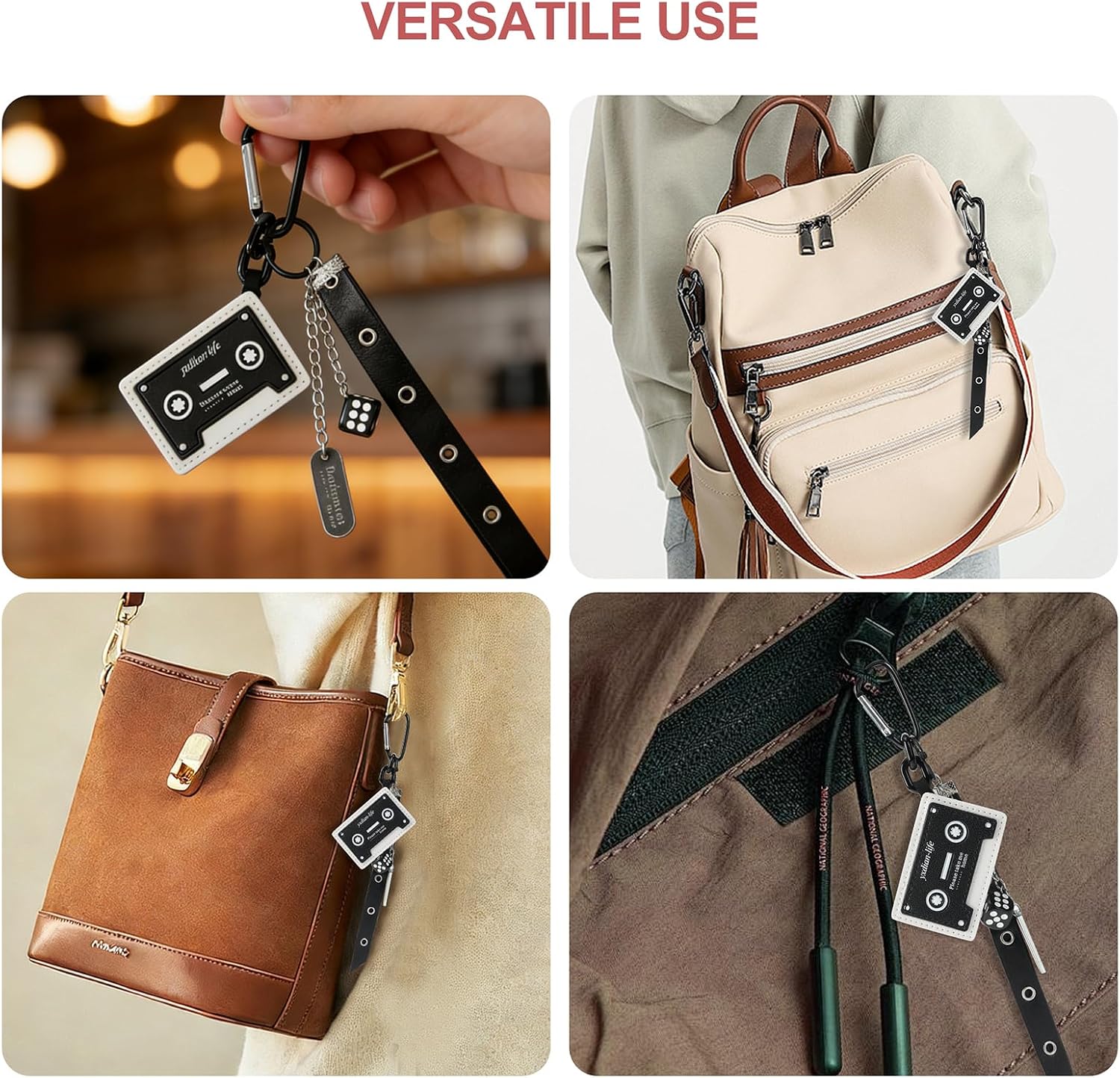 Keychains Bag Charms for Women and Men Backpack Sports Bag Purse Handbag Decorative Accessories (2 PCS)
