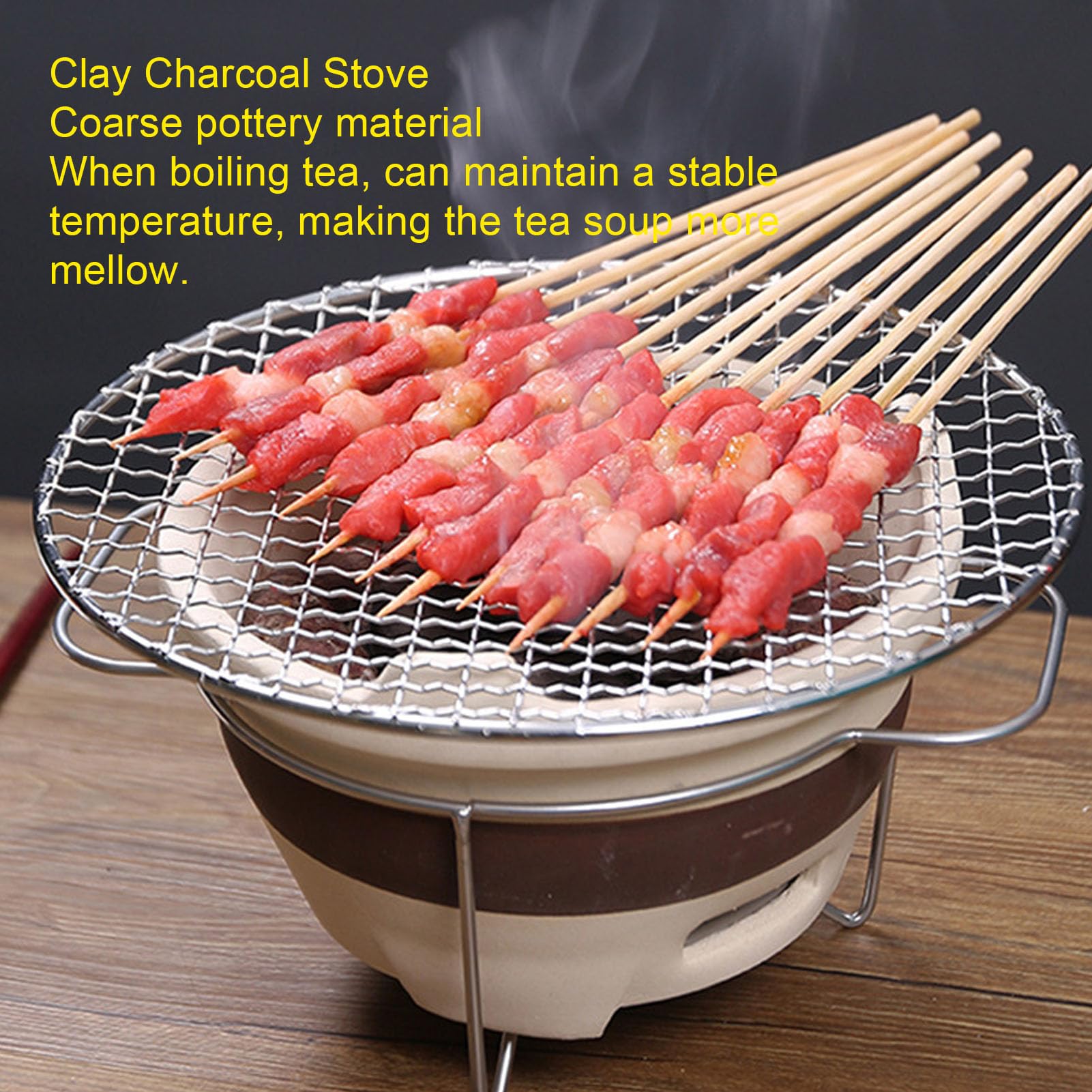 Cocoarm Ceramiczny Piec na Węgiel Drzewny z Gliny, Piec do Parzenia Herbaty i Mały Grill do Domowego Pikniku na świeżym Powietrzu